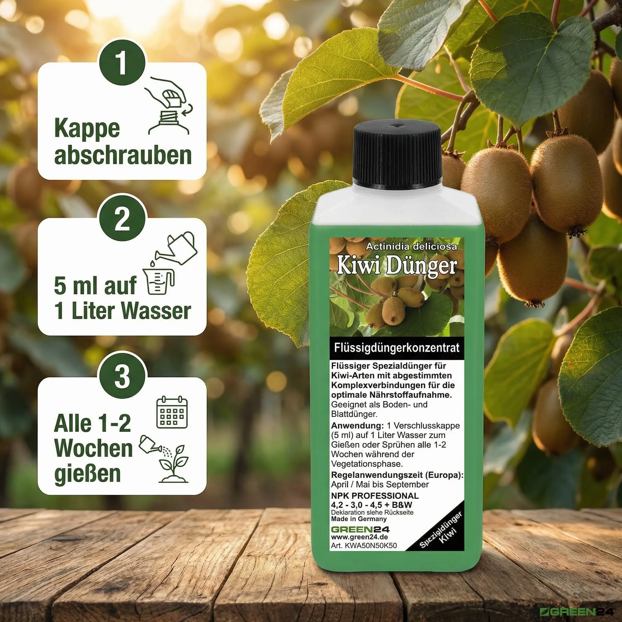 Green24 Nawóz do kiwi Actinidia deliciosa NPK, Kwietniki i doniczki