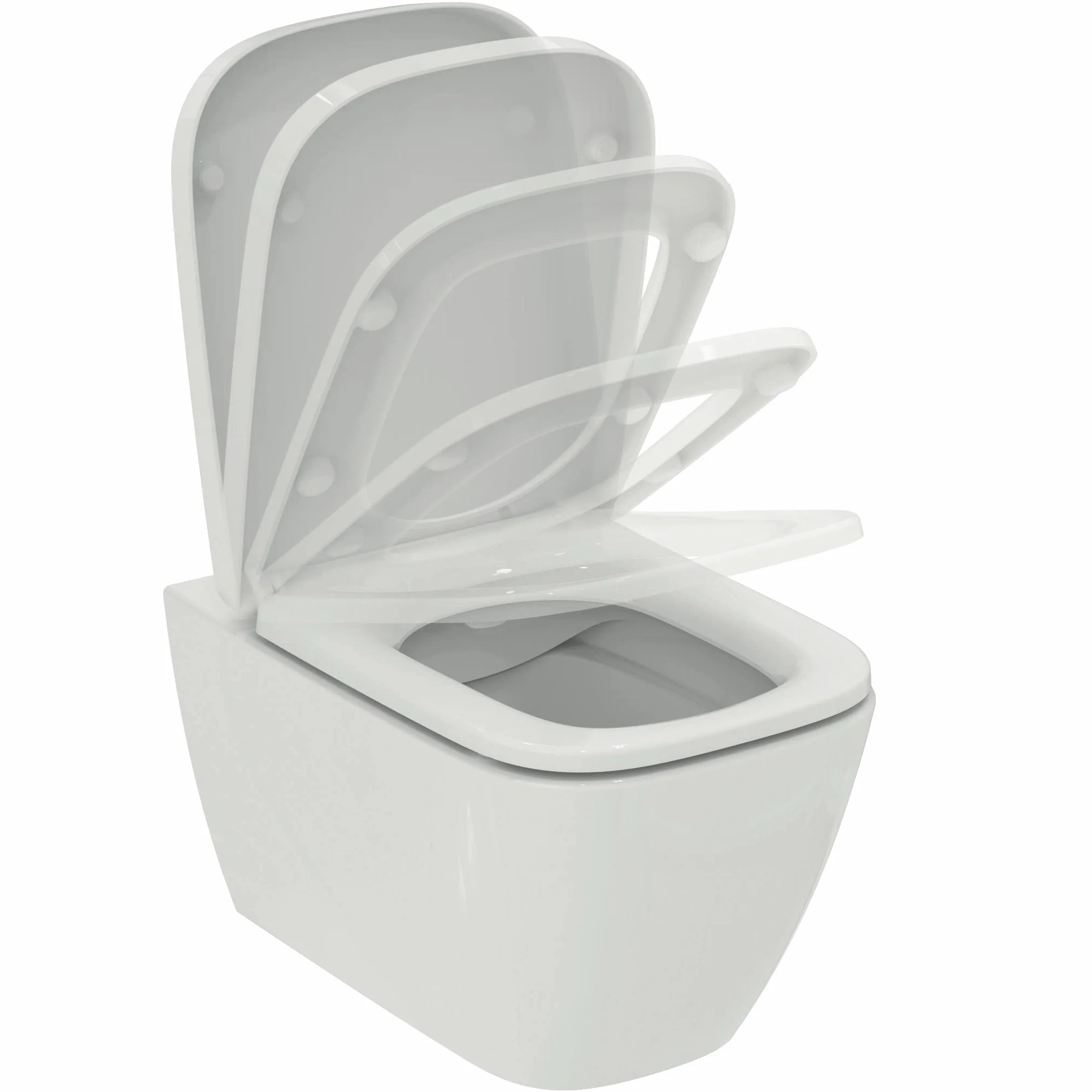 Ideal Standard i.life B wisząca muszla klozetowa z CL1 pełne spłukiwanie 3,9-6 l/min, poziome wyjście, bez obramowania, zajmuje mało miejsca – biała (360 x 545 x 380)