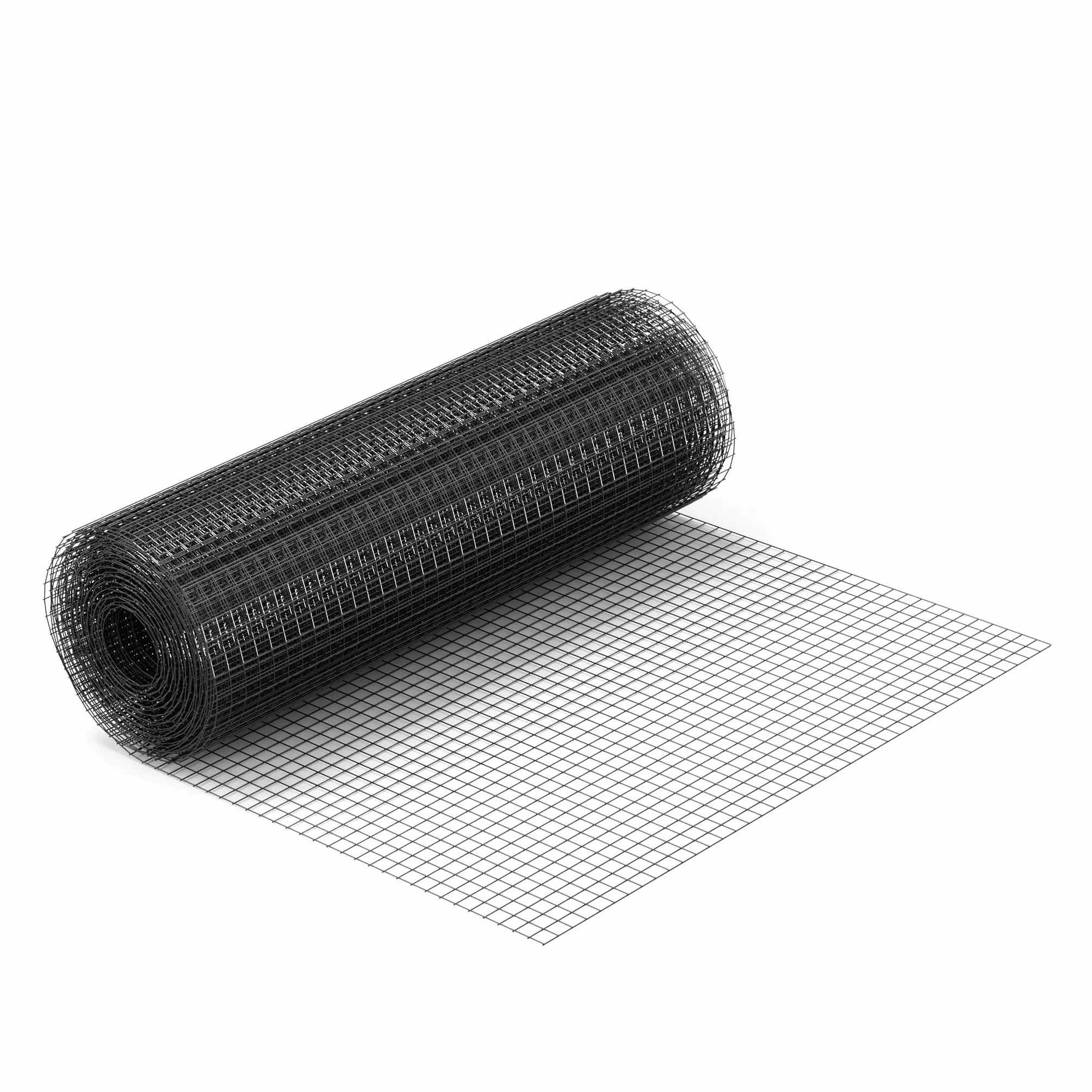Wiltec Siatka ogrodzeniowa ocynkowana 1 x 10 m, czarna, stalowa siatka leśna na woliery i gryzonie, drut 1,42 mm, oczka 25 x 25 mm