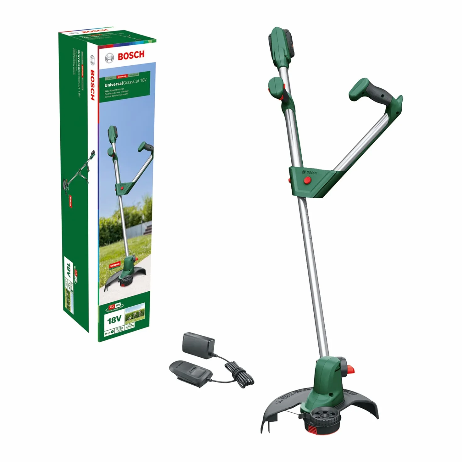 Bosch Universalgrasscut Akumulatorowa Podkaszarka do Trawy, Zielony, 26 cm