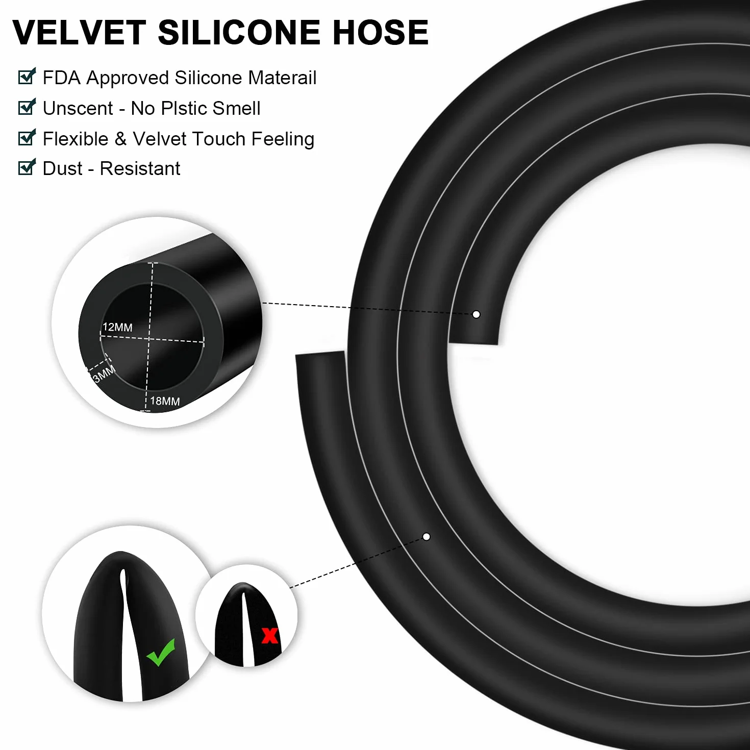 Kitosun D-Hose Zestaw węży do fajki wodnej 33,5 cm 1,5 m aluminiowy silikonowy adapter sprężyna uszczelka