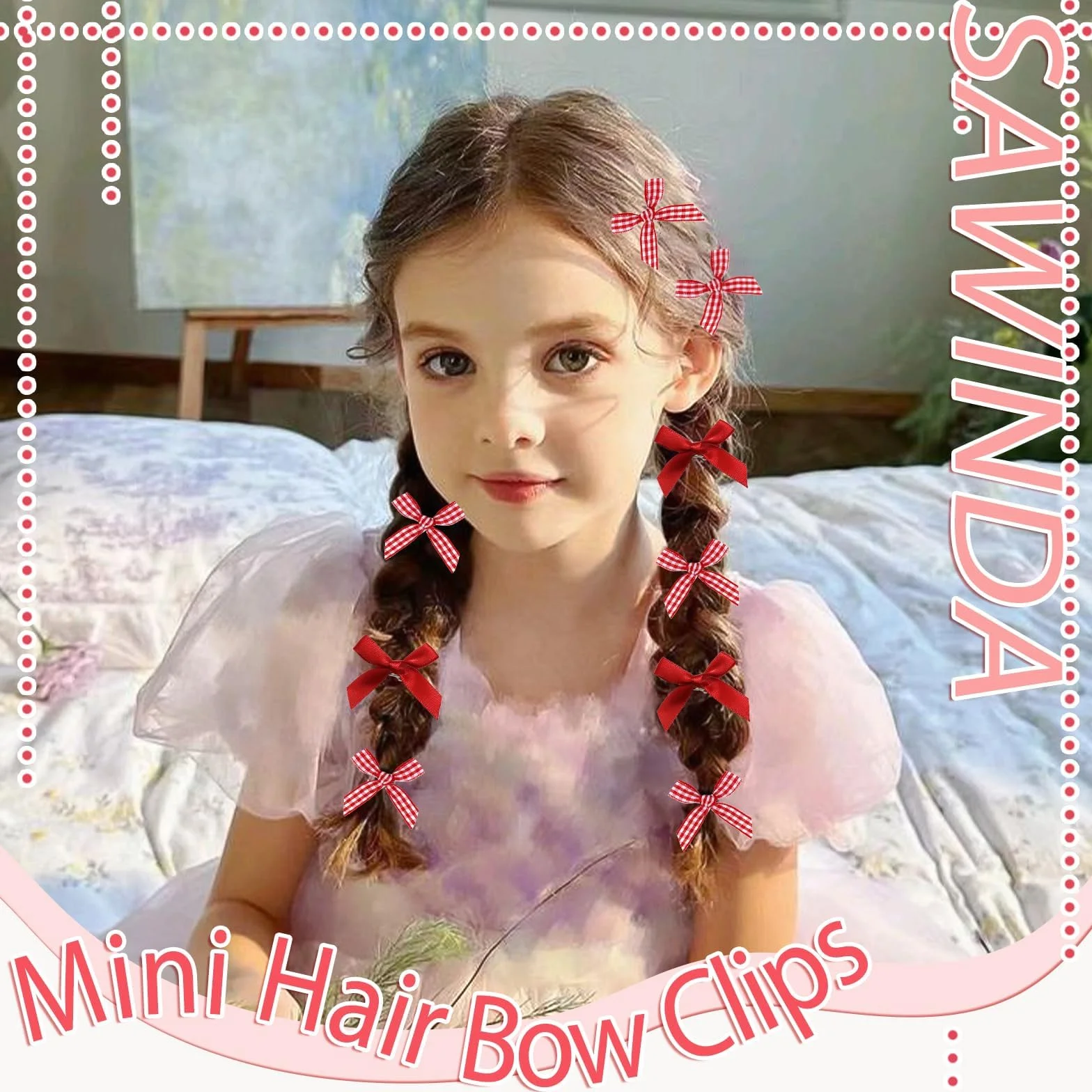 Mini kokardki do włosów ze wzorem w kratkę, małe kokardki do włosów, satynowa wstążka, urocza kokardka, opaska do włosów, spinki do włosów, akcesoria dla nastolatków, dziewcząt, 20 sztuk
