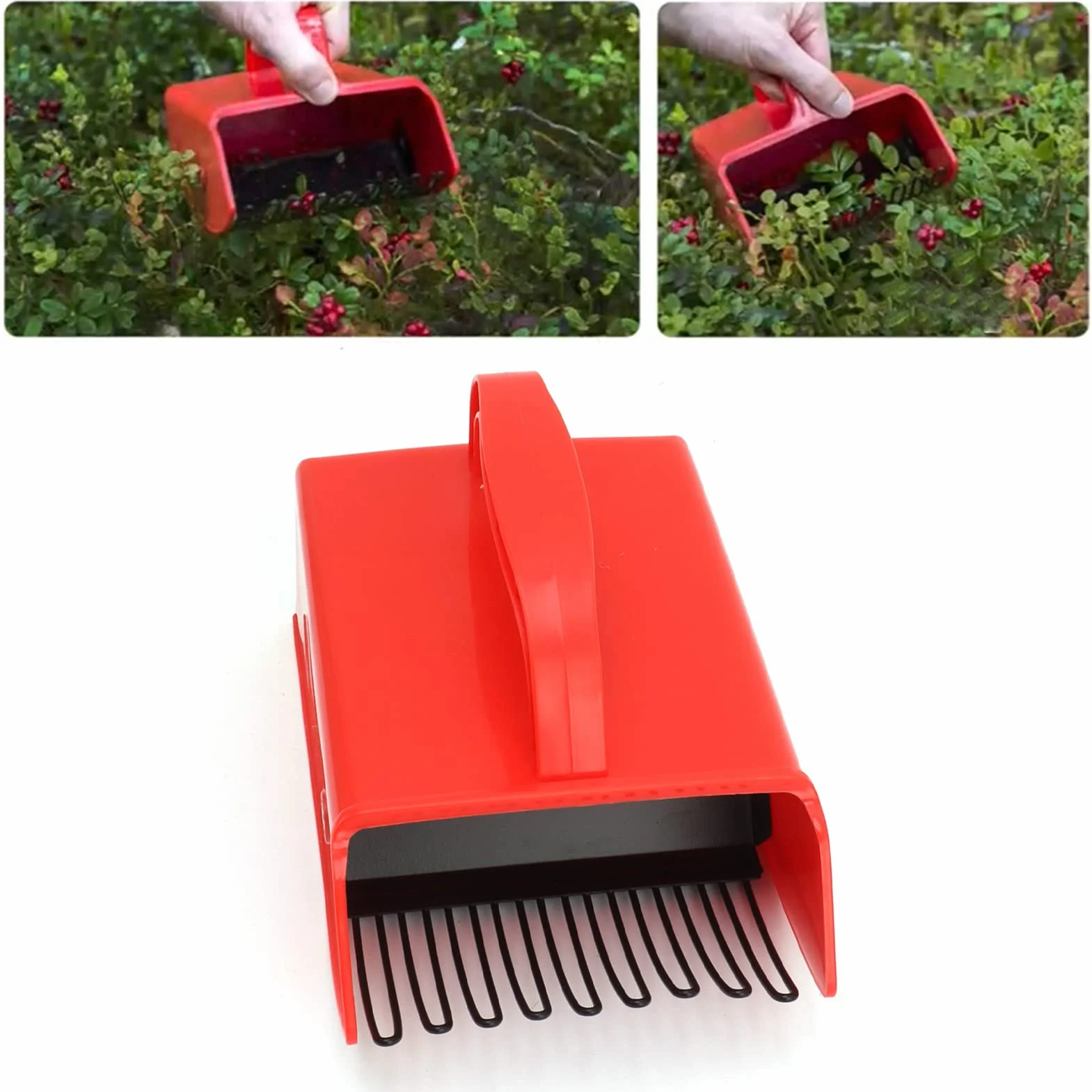 Zbieracz Jagód z Metalowym Grzebieniem, Plastikowa łyżka do Zbierania Jagód z Ergonomicznym Uchwytem, ​​grabie do Zbierania dla łatwiejszego Zbierania Jagód, łatwiejsza łyżka do