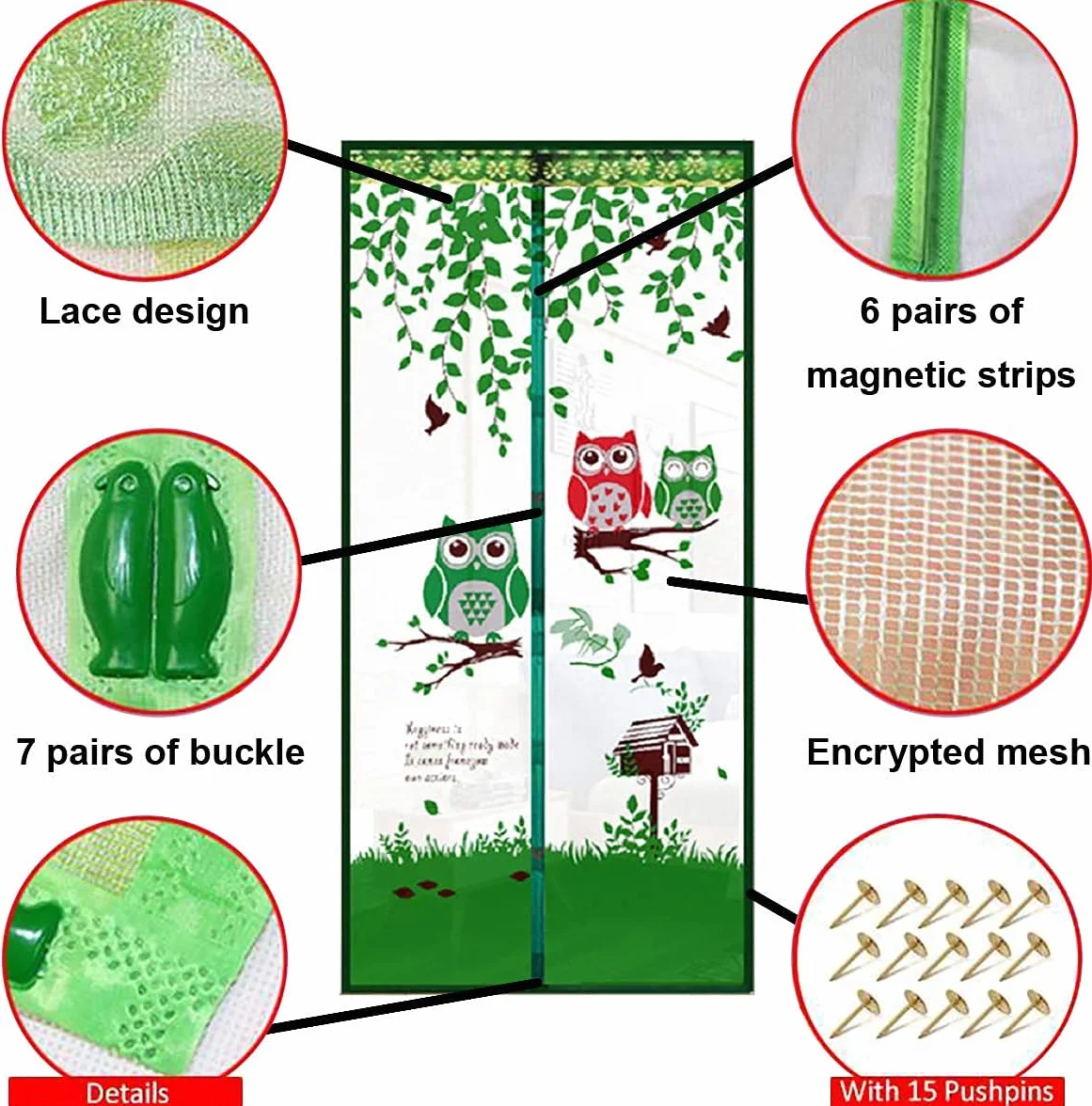 Magnetyczna moskitiera do drzwi 80x200 cm niebieska Anti Komary Owady