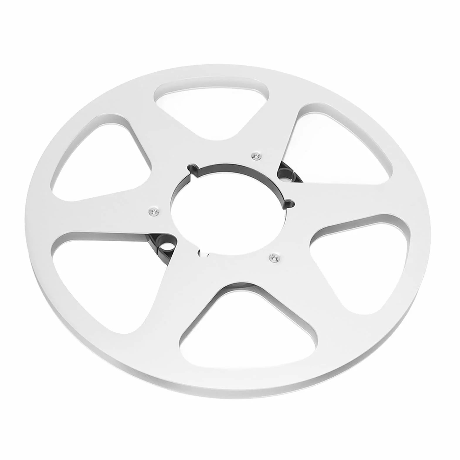 10-calowa Otwarta Szpula Audio Aluminiowa Szpula Odbiorcza, Pusta Szpula Odbiorcza na małą piastę, Magnetofon Szpulowy na taśmę magnetofonową na Taśmy 1/4 Cala, Magnetyczna (Srebrny kolor)