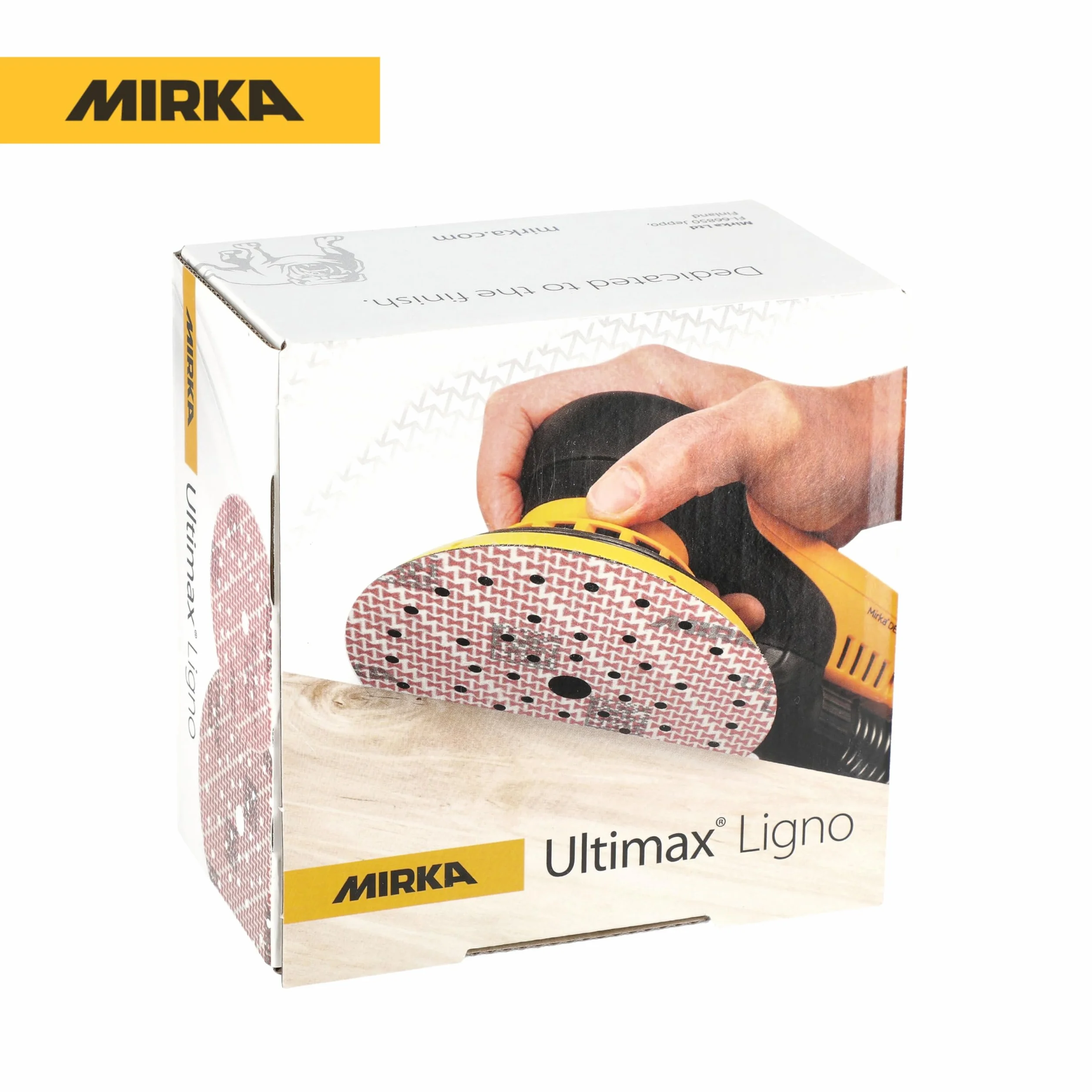 Mirka abrasive sheets Ultimax Ligno 125 mm rzep Multifit | Tarcze szlifierskie Mirka Ultimax Ligno 125 mm z ziarnem 150 do drewna wielootworowe rzep Multifit 100 sztuk