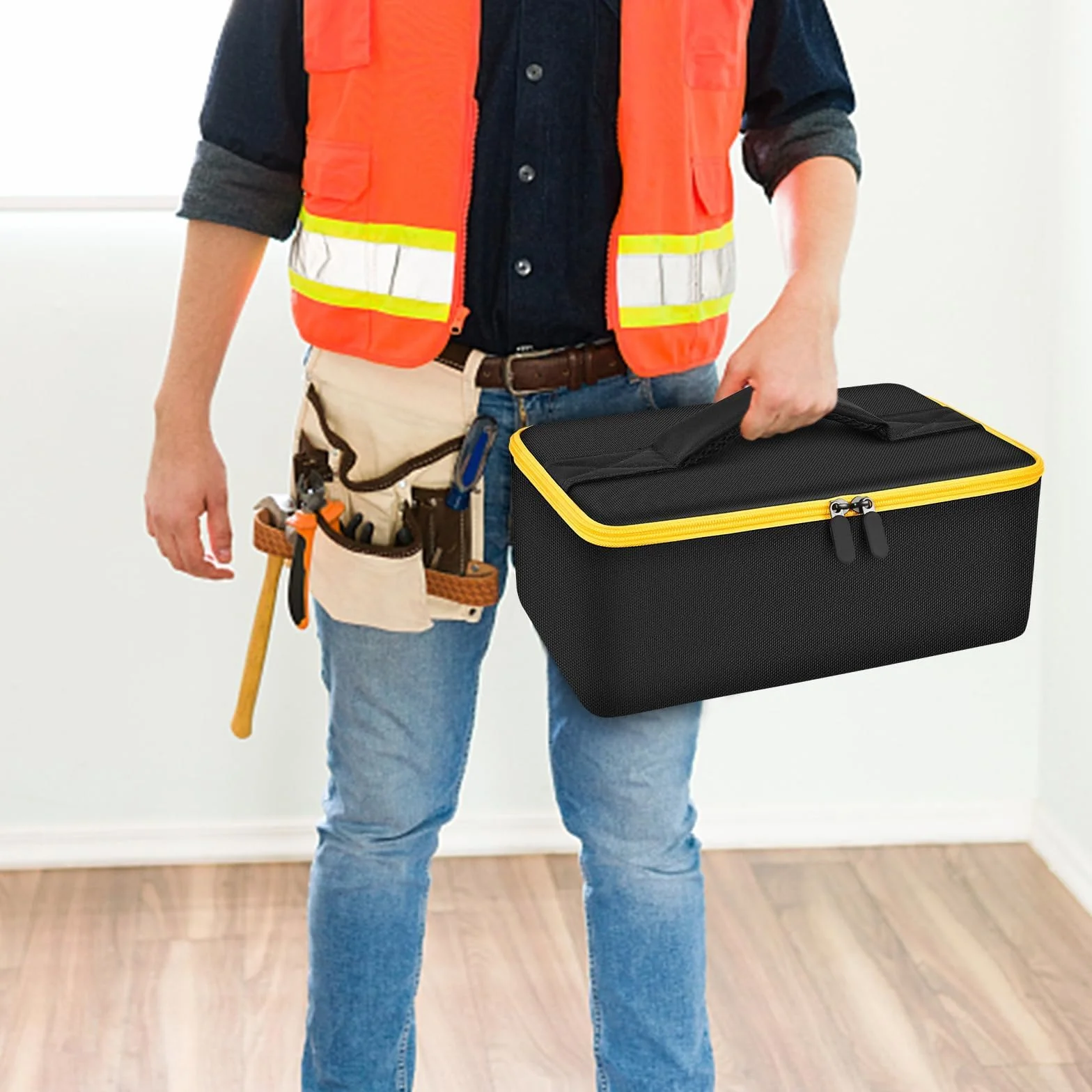 Torba kompatybilna z DEWALT 20 V MAX narzędzie odcinające 3 w 1 bezszczotkowe (DCS438B), etui do przechowywania, organizer na ładowarkę, baterie, koło tnące i inne akcesoria (tylko pudełko)