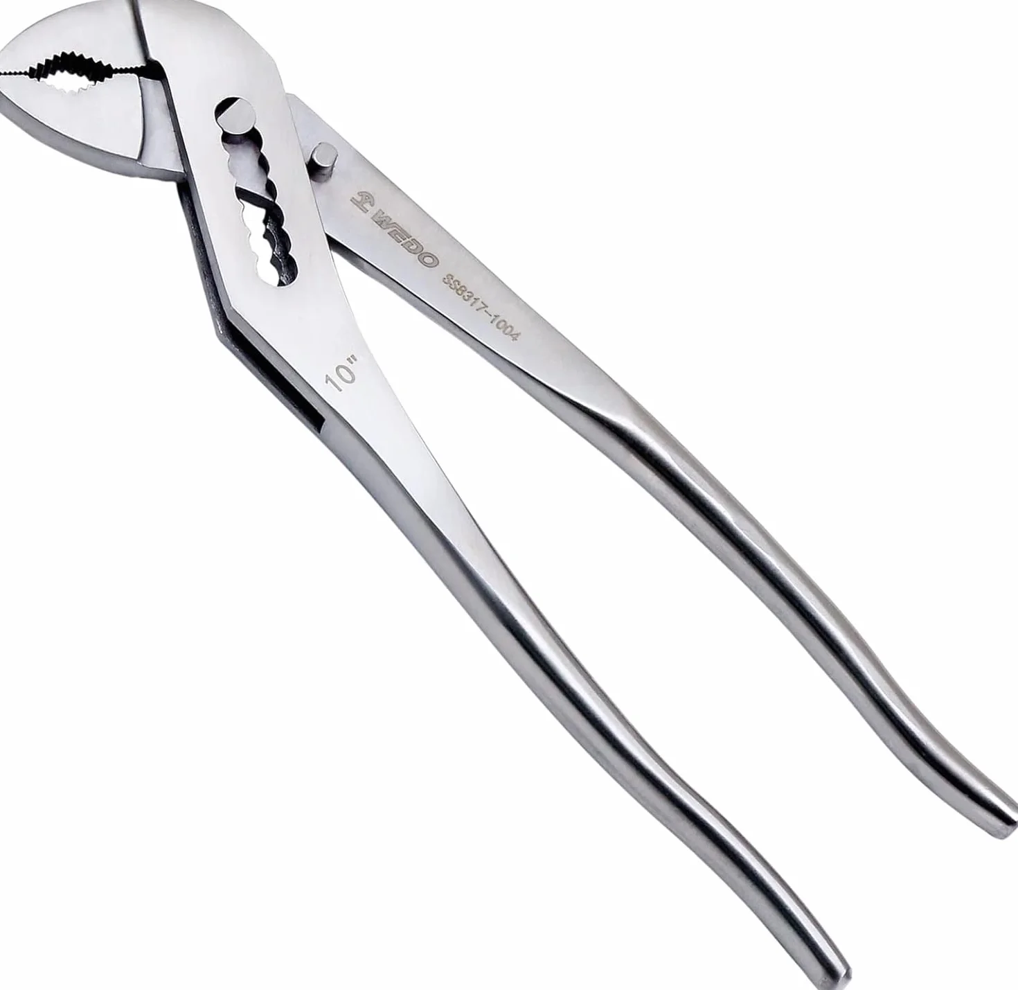 WEDO Szczypce na pióro i wpust ze stali nierdzewnej, szczypce do połączeń ślizgowych 25 cm, szczypce do pomp wodnych, szczypce do przegubów szczękowych, odporne na korozję, długość 250 mm