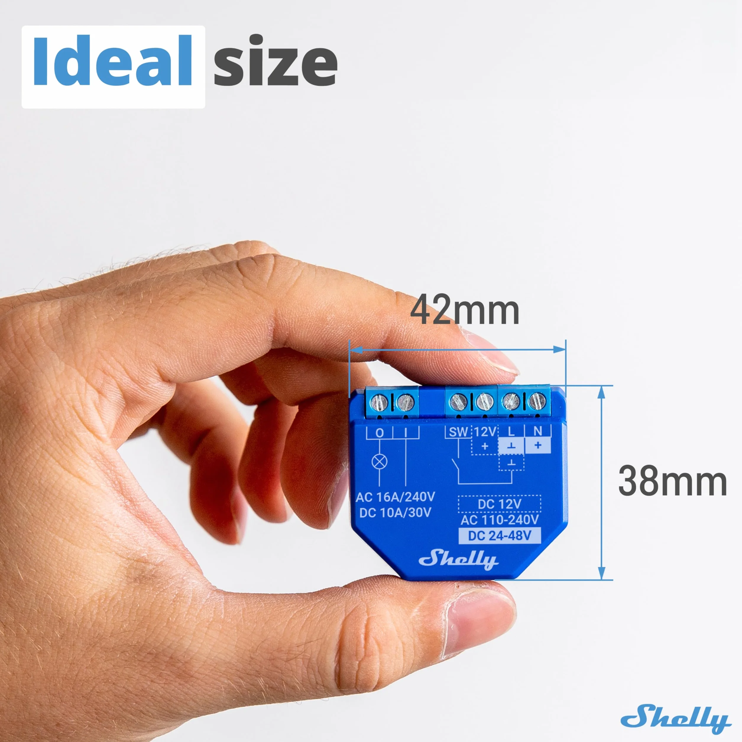 Shelly Plus 1 | Inteligentny przełącznik przekaźnikowy WiFi Bluetooth | Smart Home | Alexa i Google Home | iOS Android | Nie wymaga koncentratora | Zdalne sterowanie oświetleniem i drzwiami garażowymi