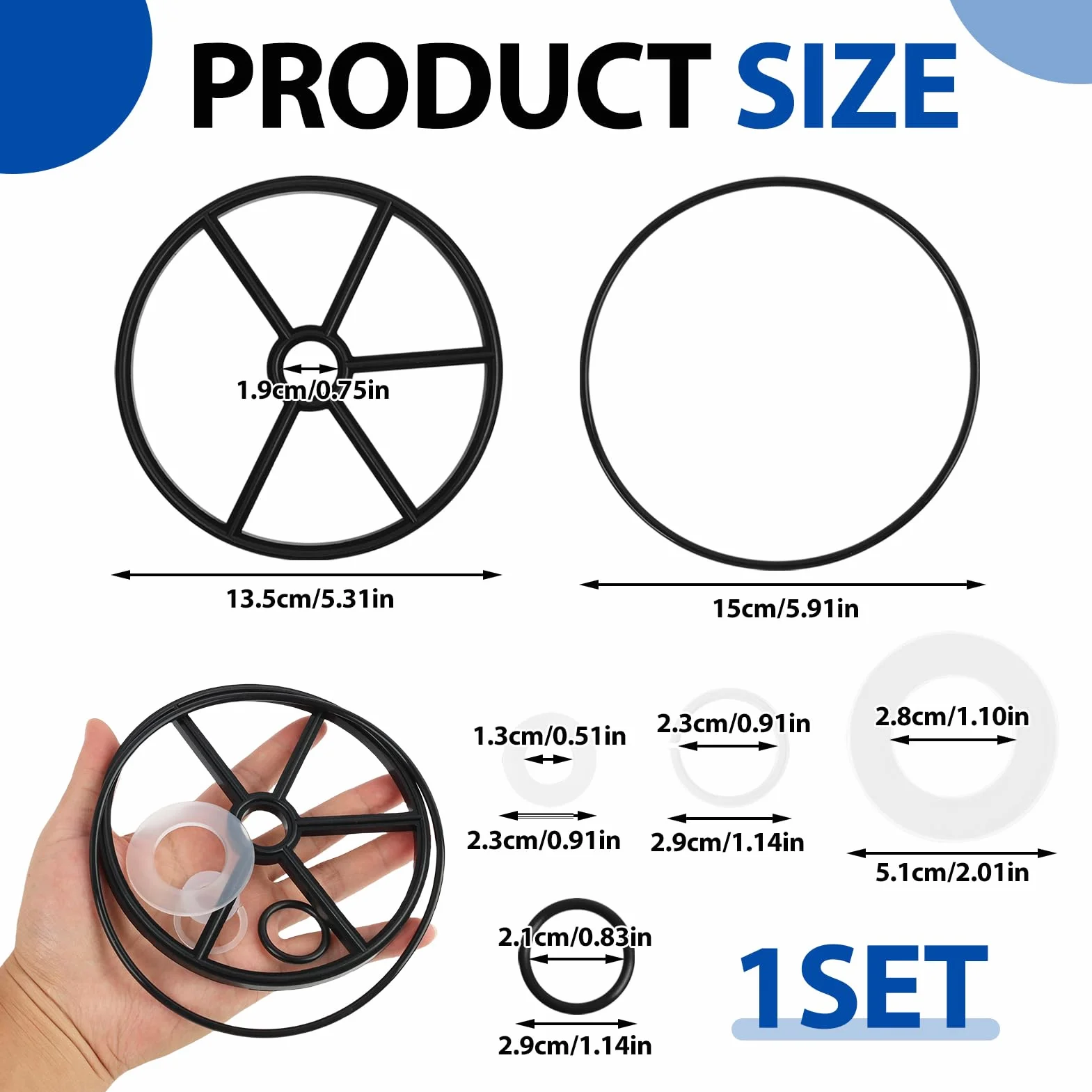 Zestaw naprawczy do uszczelki Spider, kompatybilny z zaworem Hayward Vari-Flo XL, łącznie z pierścieniem uszczelniającym SPX0710L i uszczelką SP0710, do filtrów basenowych i zaworów