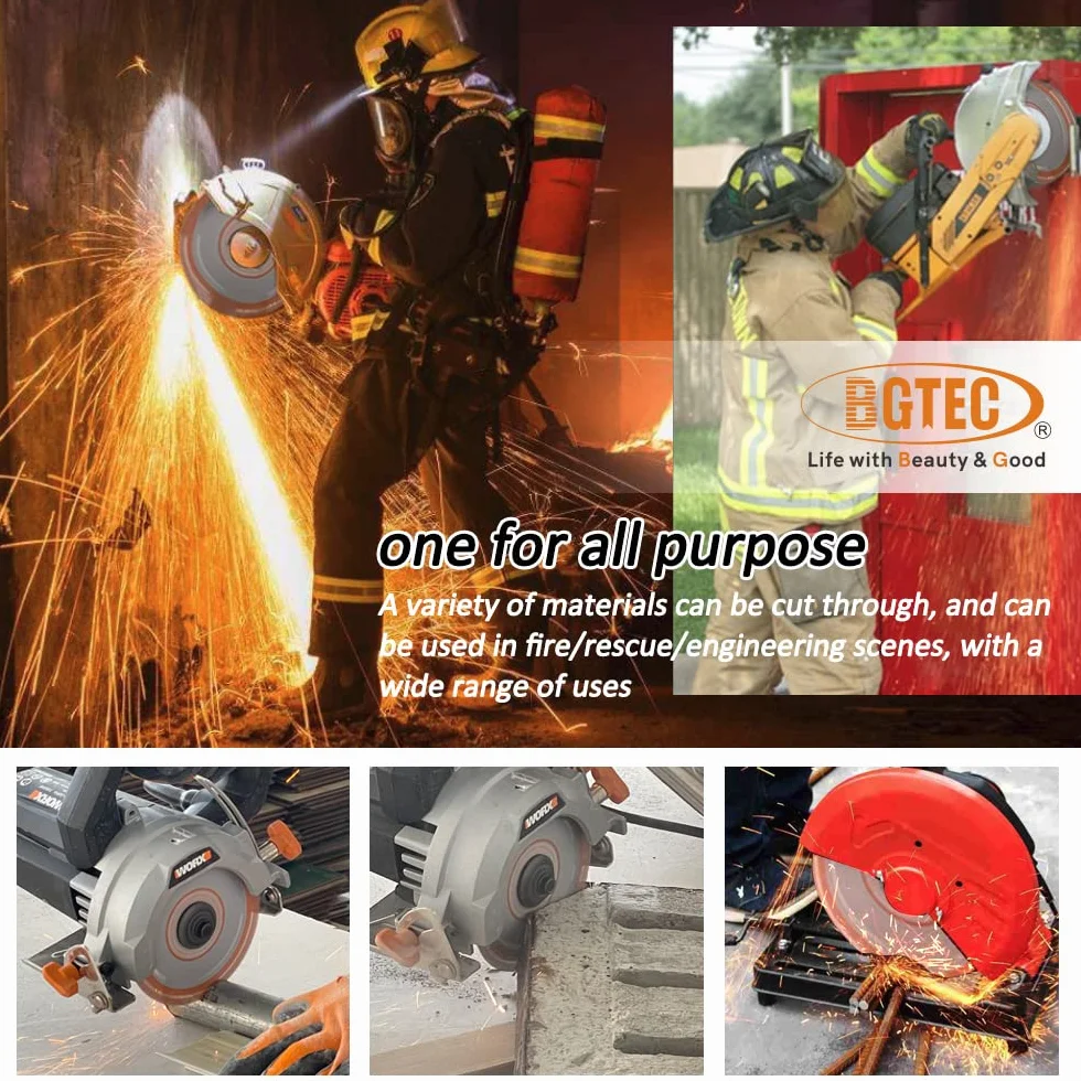 BGTEC Uniwersalna tarcza do piły diamentowej, 2 szt. 4,5 cala/115 mm lutowana próżniowo wytrzymała tarcza tnąca do blachy zbrojeniowej, metalowej, kątowej, żelaznej stali nierdzewnej