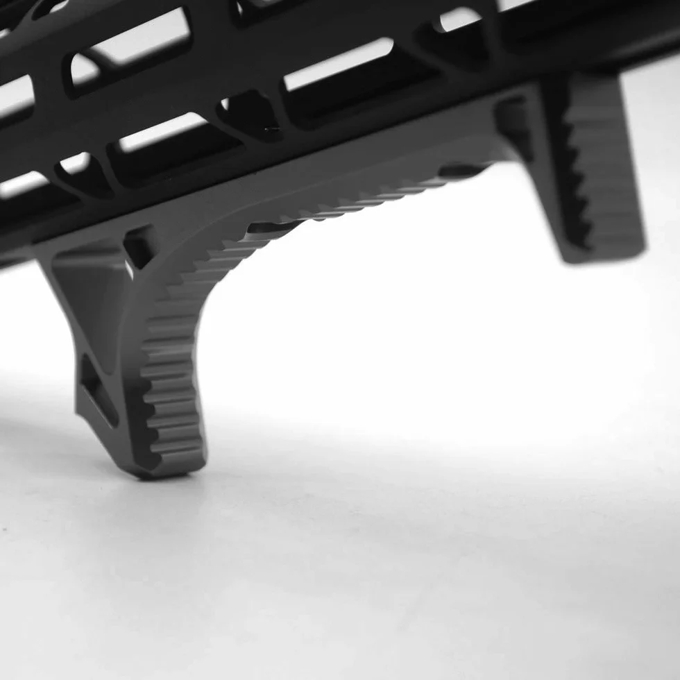 TRIROCK Black Tactical Aluminum Link Curved Angled Hand Stop fits M-LOK handguard rail system