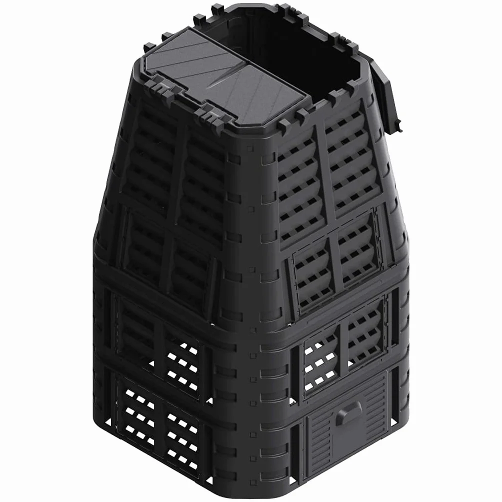 vidaXL Kompostownik ogrodowy 1000 L czarny 146 cm