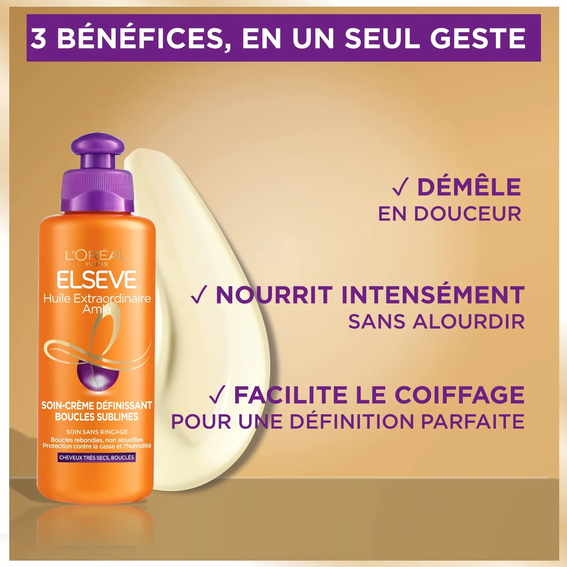 L'Oréal Paris Elseve Huile Extraordinaire Soin-Crème Definissant Cheveux Bouclés 200 ml
