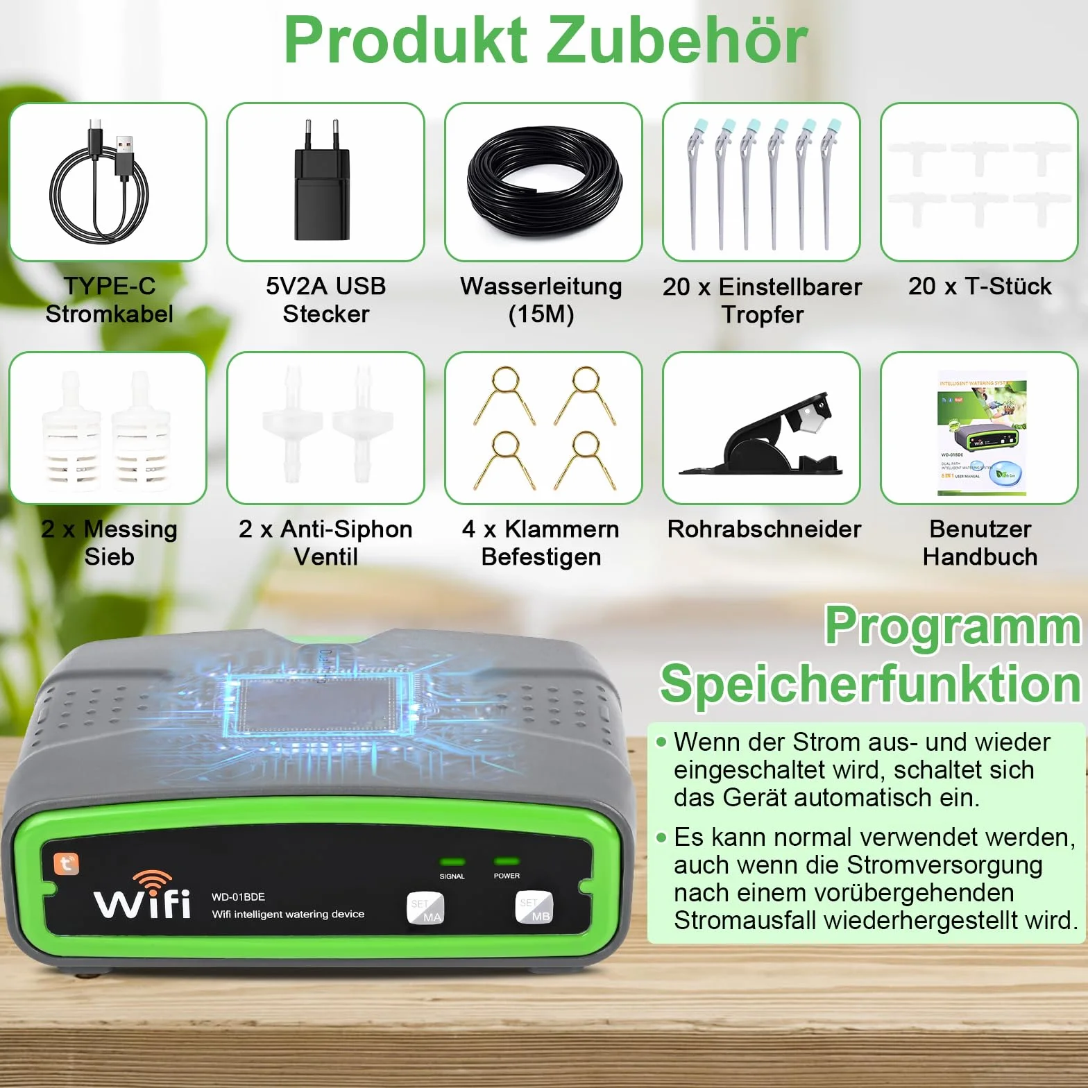 GuKKK WiFi automatyczny system nawadniania z podwójną pompą, zestaw do nawadniania kropelkowego sterowany aplikacją