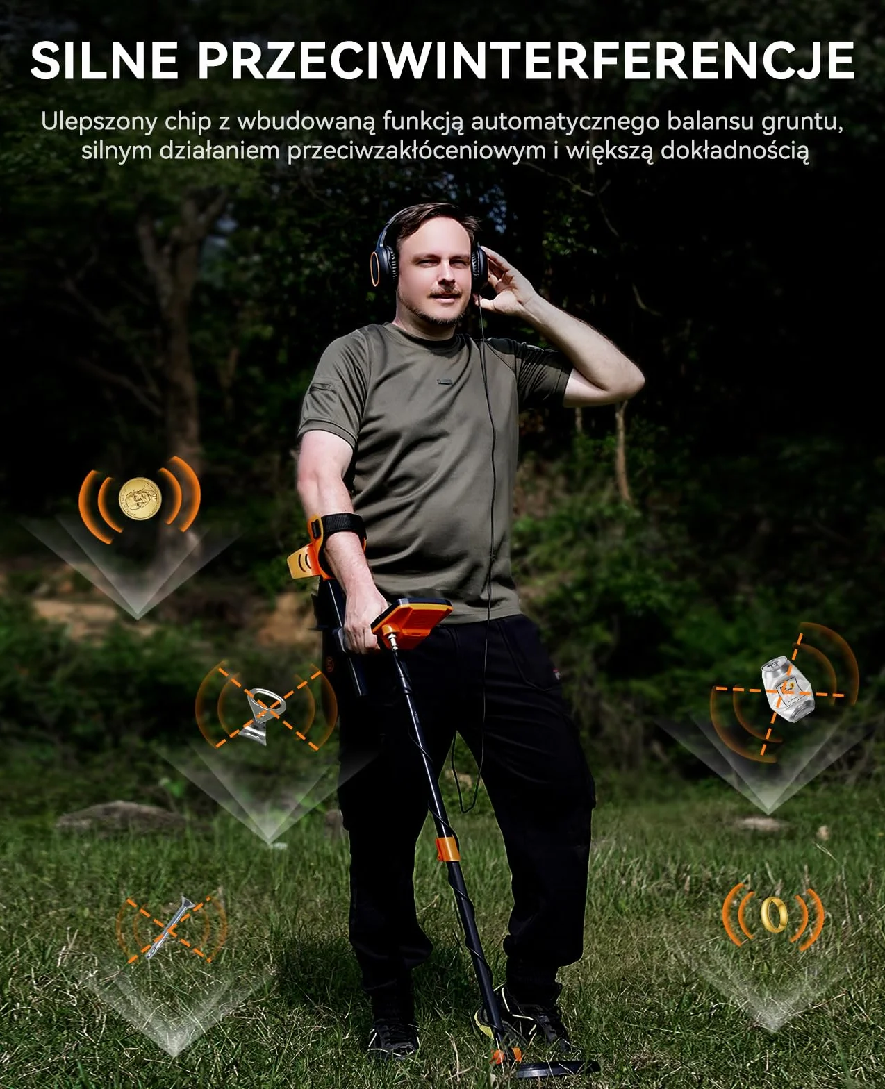 SUNPOW Zestaw Wykrywacza Metalu dla Dorosłych i Dzieci, Wielofunkcyjny Profesjonalny Wykrywacz z Trybem Pinpointera, Wodoodporność IP68, Silna Ochrona Przed Zakłóceniami