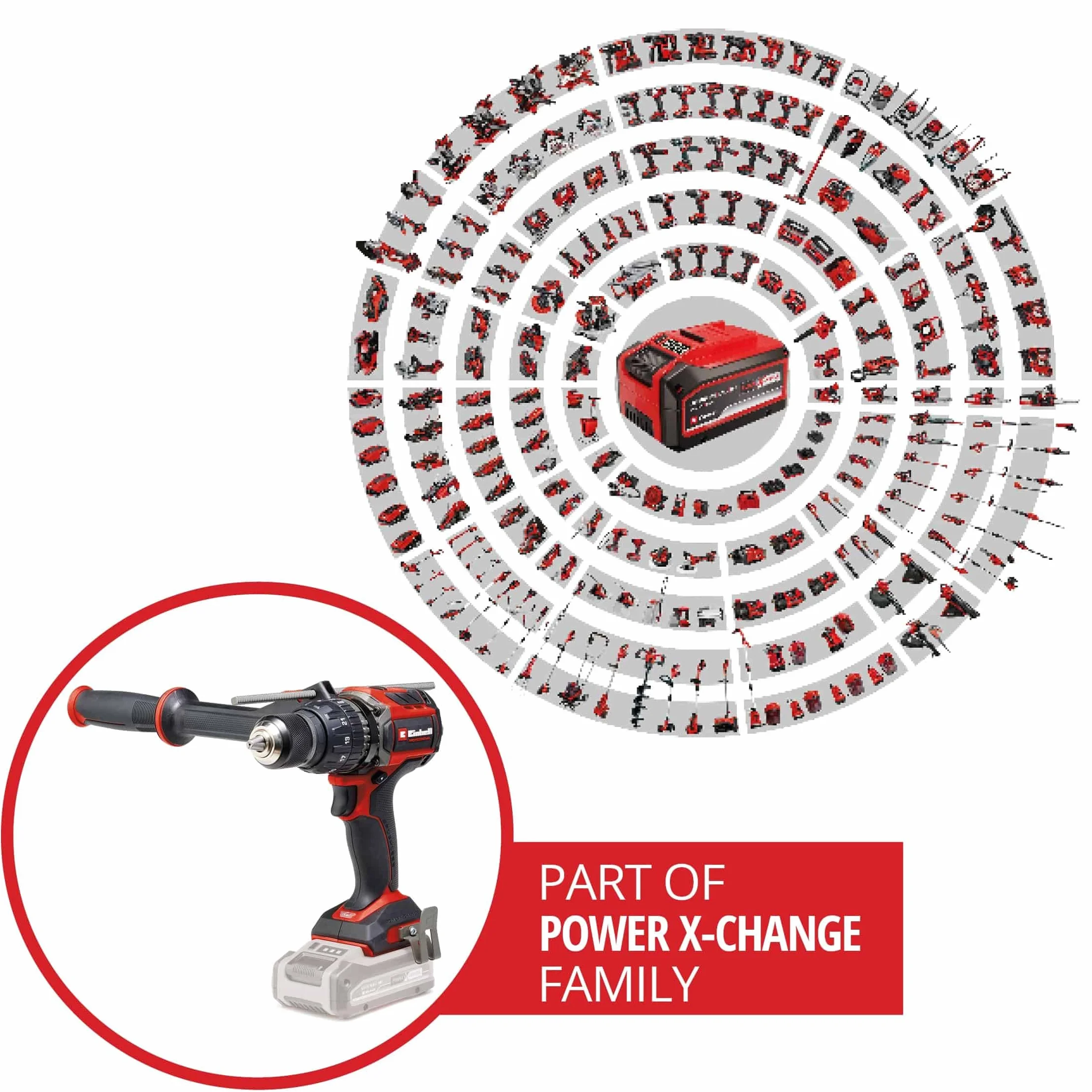 Einhell Profesjonalna akumulatorowa wiertarko-wkrętarka udarowa TP-CD 18/120 Li-i BL-Solo Power X-Change (18 V, bezszczotkowa, 120 Nm, funkcja wiercenia udarowego, uchwyt wiertarski 13 mm, 2-biegowy,