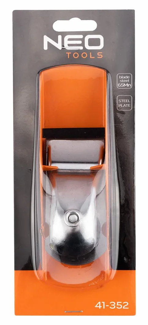 NEO TOOLS Ręczny Hobel 163x45mm – Precyzyjny Hobel do Drewna z Żeliwnego Korpusu z 42mm Ostrzem z 65MN Stali, Regulowany, Idealny do Modelarstwa, Robótek Drewnianych i Precyzyjnych Prac Drobnych