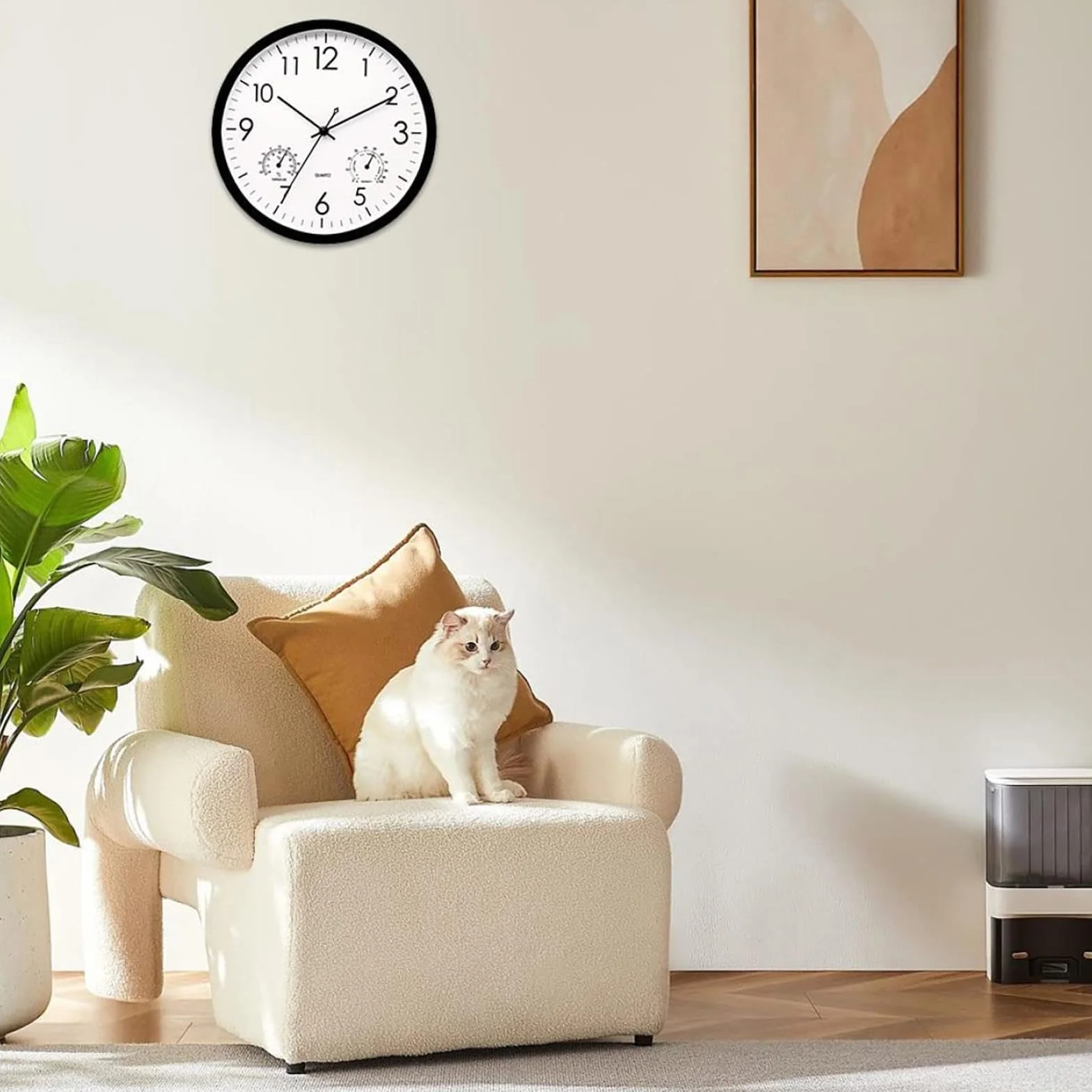 Zegar ogrodowy, odporny warunki atmosferyczne, z termometrem i higrometrem, elegancki zegar tarasowy w stylu retro, do u?ytku zewn?trz, odporny warunki atmosferyczne, do u?ytku