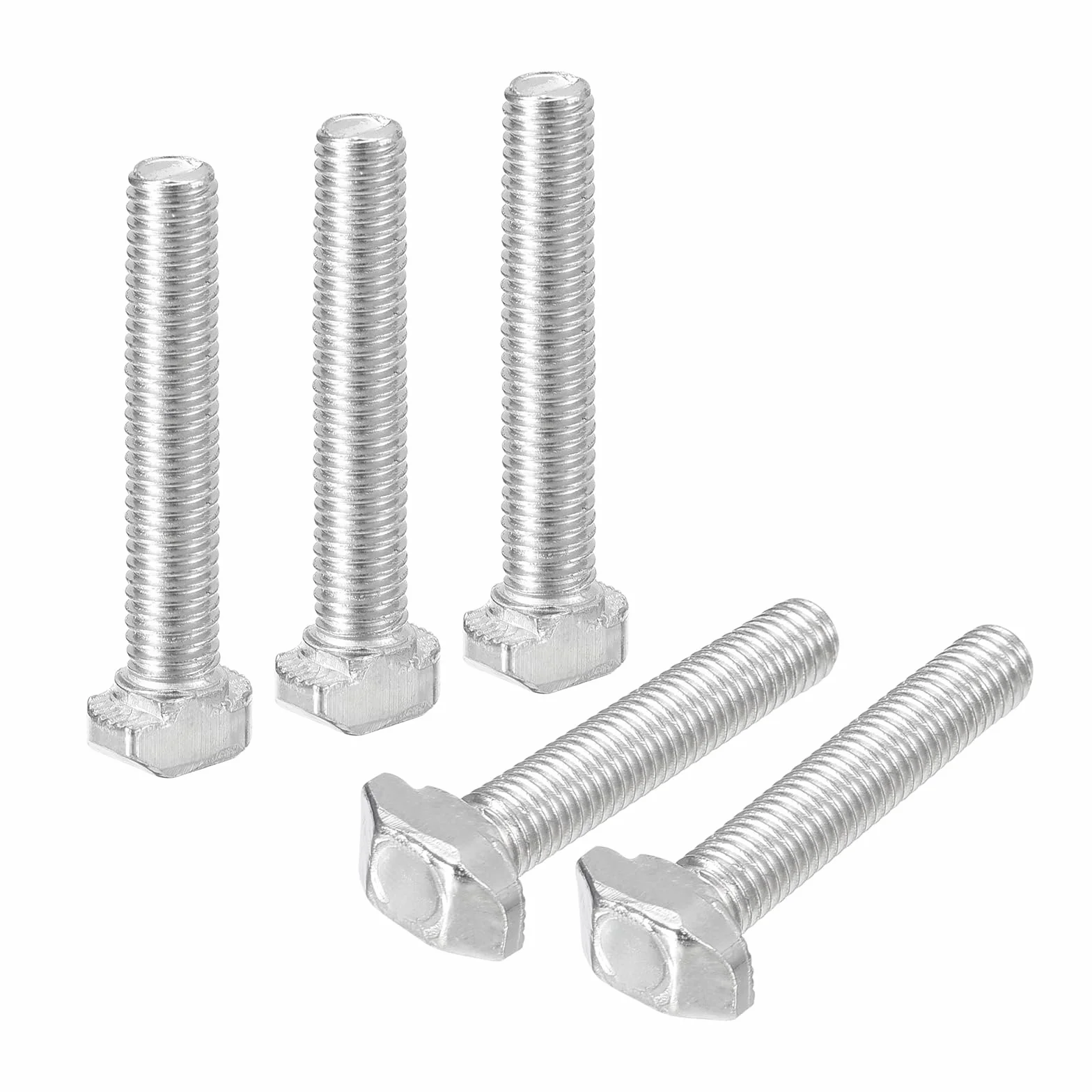 QUARKZMAN 30 sztuk śrub T-Slot, M5 x 30 mm Śruba łba młotek T śruba upuszczająca do profilu wytłaczanego aluminium 2020 seria, niklowana stal węglowa, srebrny