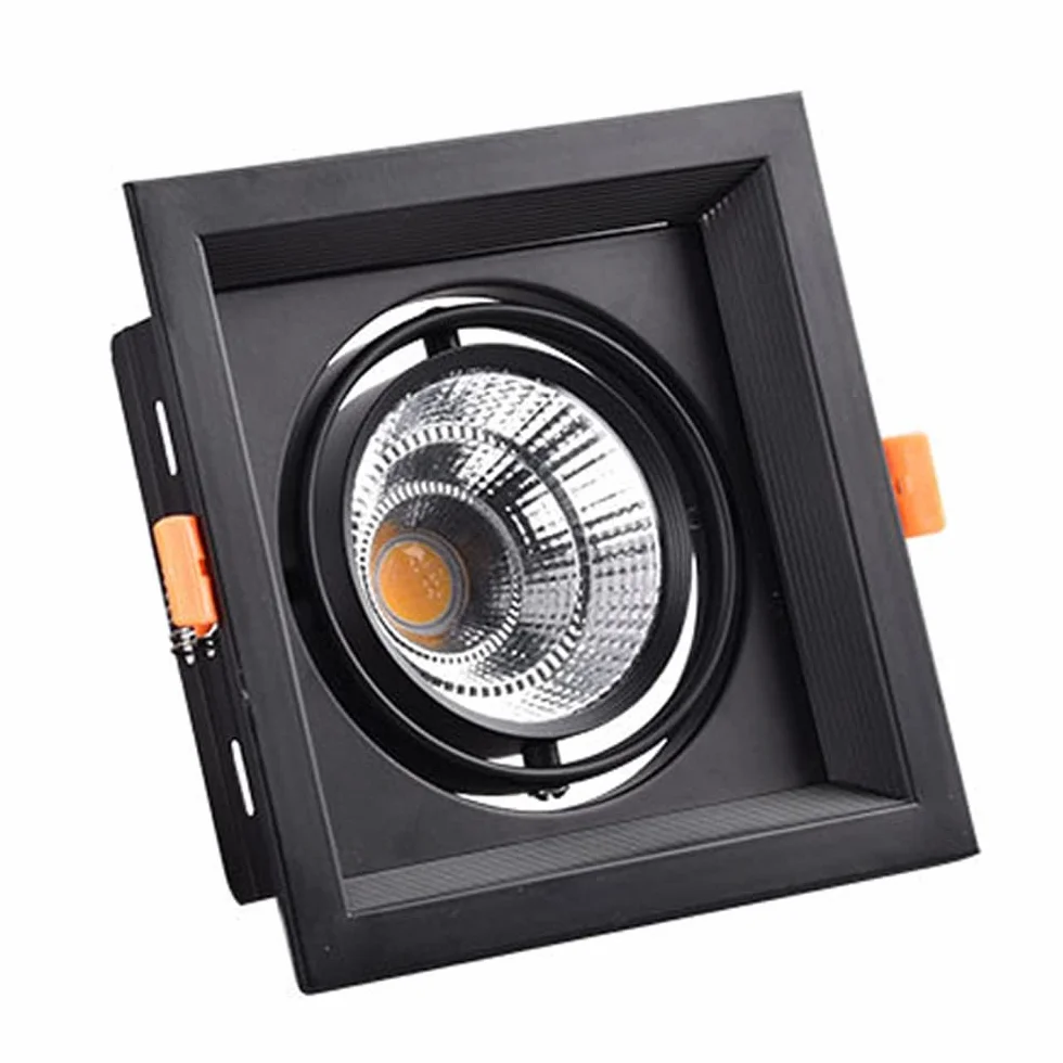 Oprawy typu downlight do sufitu Kwadratowe oprawy LED Downlight Wykończenie przegrodą Lampa sufitowa Czarne oświetlenie punktowe LED Oświetlenie wewnętrzne Odblaski Downlight do łazienki Kuchnia Toil