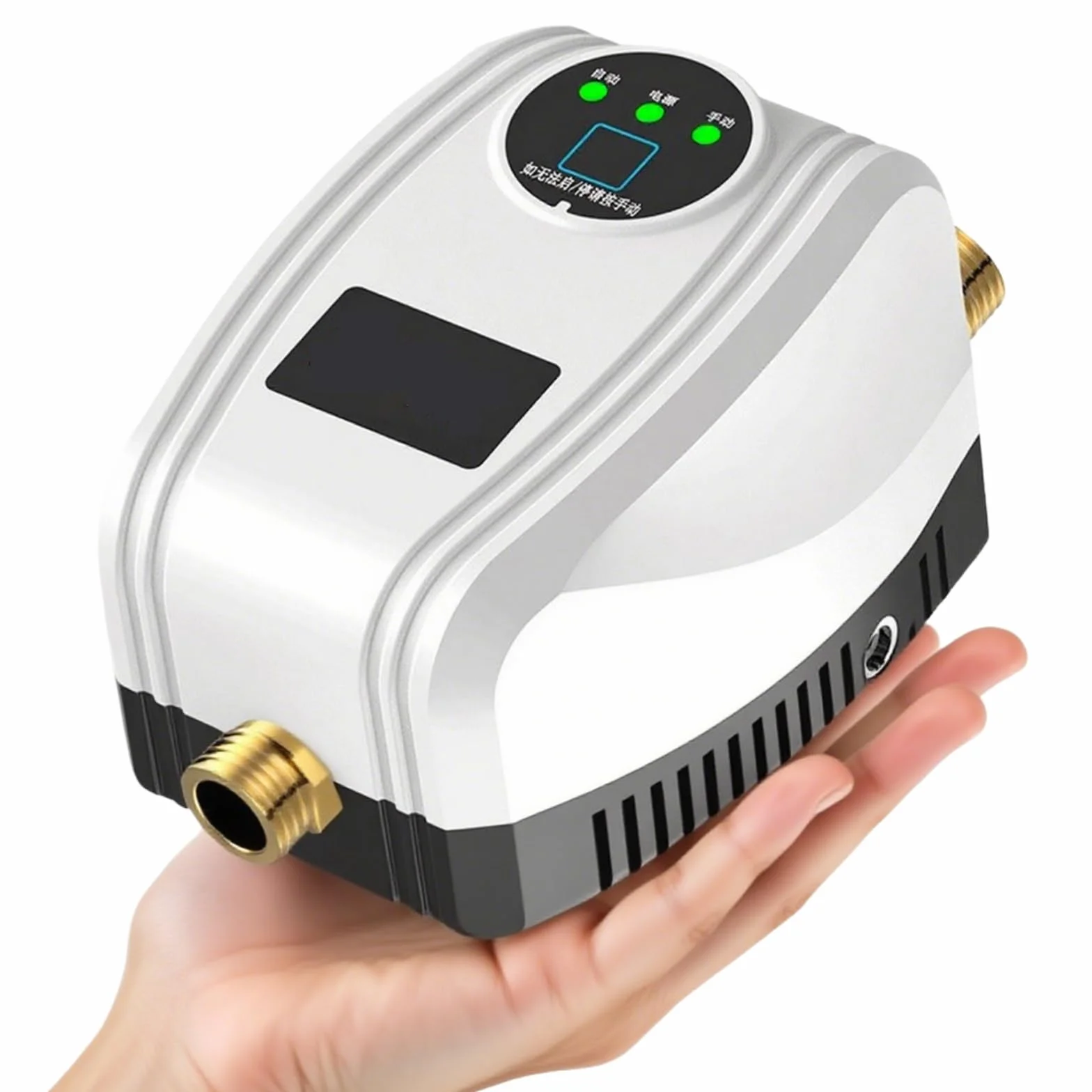 24V pompa do podnoszenia ciśnienia – automatyczny booster do prysznica, kranu i kuchni; cicha i energooszczędna; z miedzianym złączem – 100/120/150 W, do 47 l/min, wysokość 27 m
