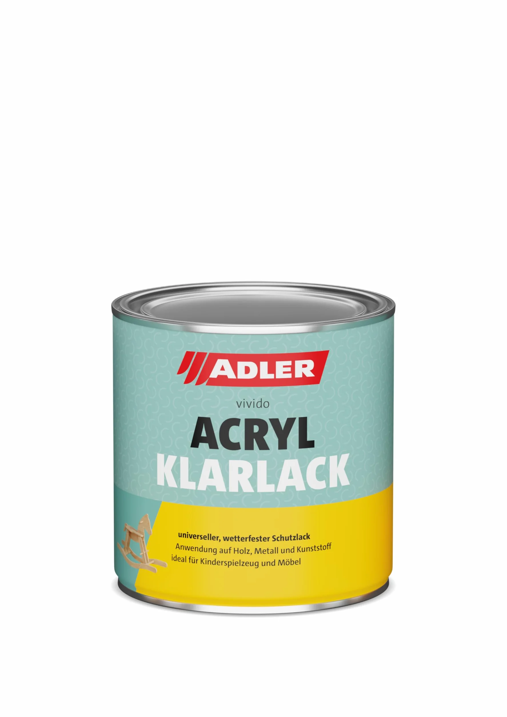 ADLER Lakier akrylowy bezbarwny, błyszczący, 125 ml, błyszczący, do drewna, odporny na warunki atmosferyczne, na bazie wody