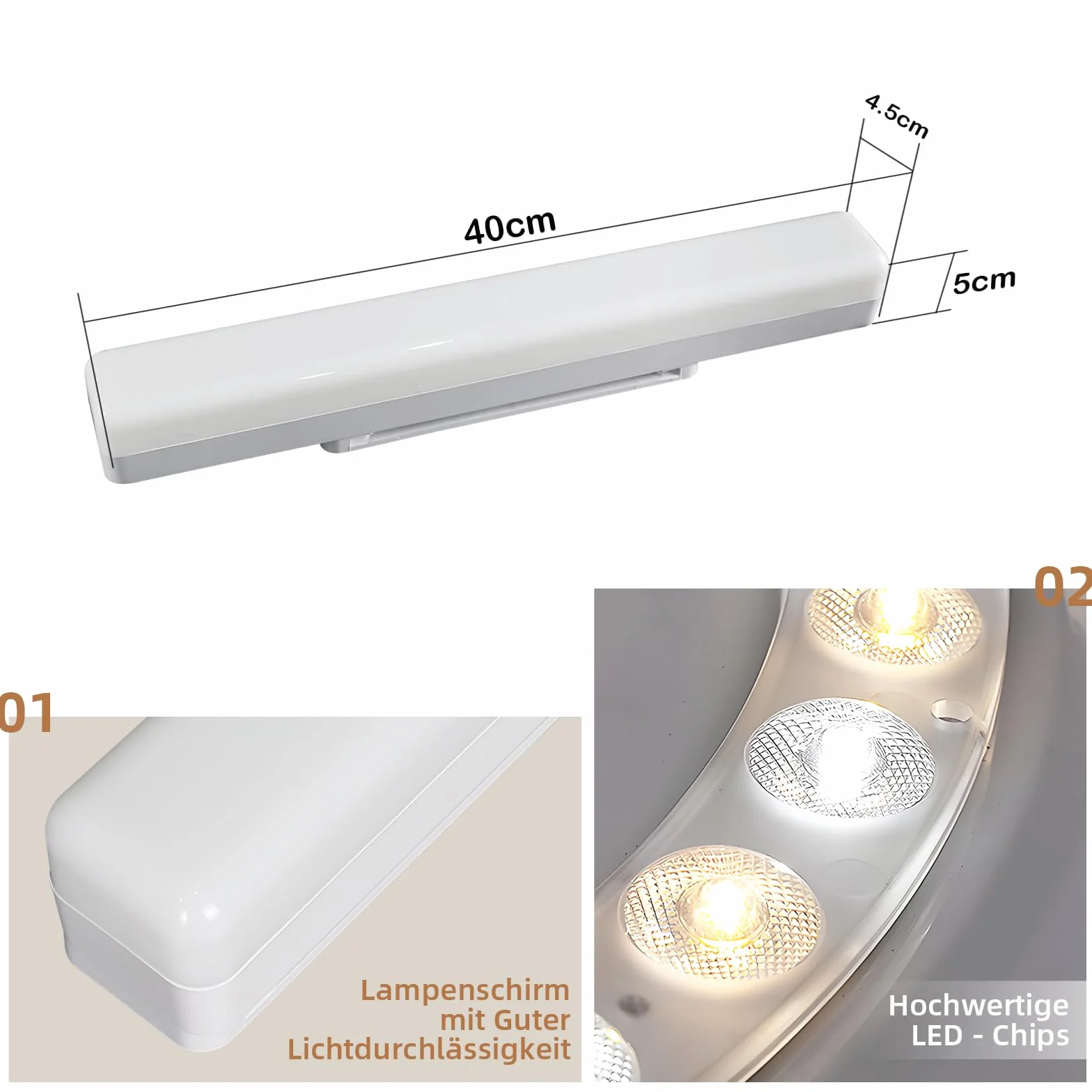 CBJKTX lampa sufitowa led 40cm oświetlenie sufitowe 18W ‎1620LM IP20 oprawa odporna na wilgoć led IP66 lampa łaty led naturalna biel 4000K do garażu warsztatowe biura sklepu pomieszczeń