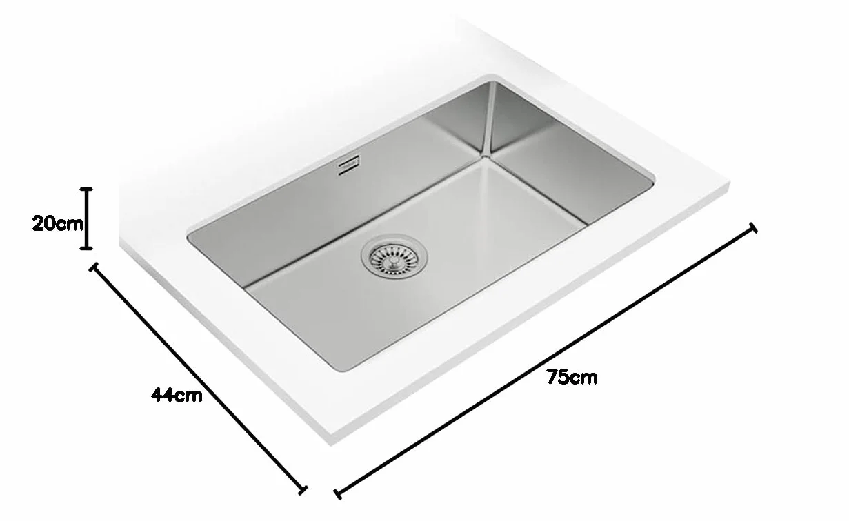 Teka 115000004 Zlewozmywak kuchenny ze stali nierdzewnej z pojedynczą miską Linea RS15 71,40 3½ W/OVF SP-115000004, szary