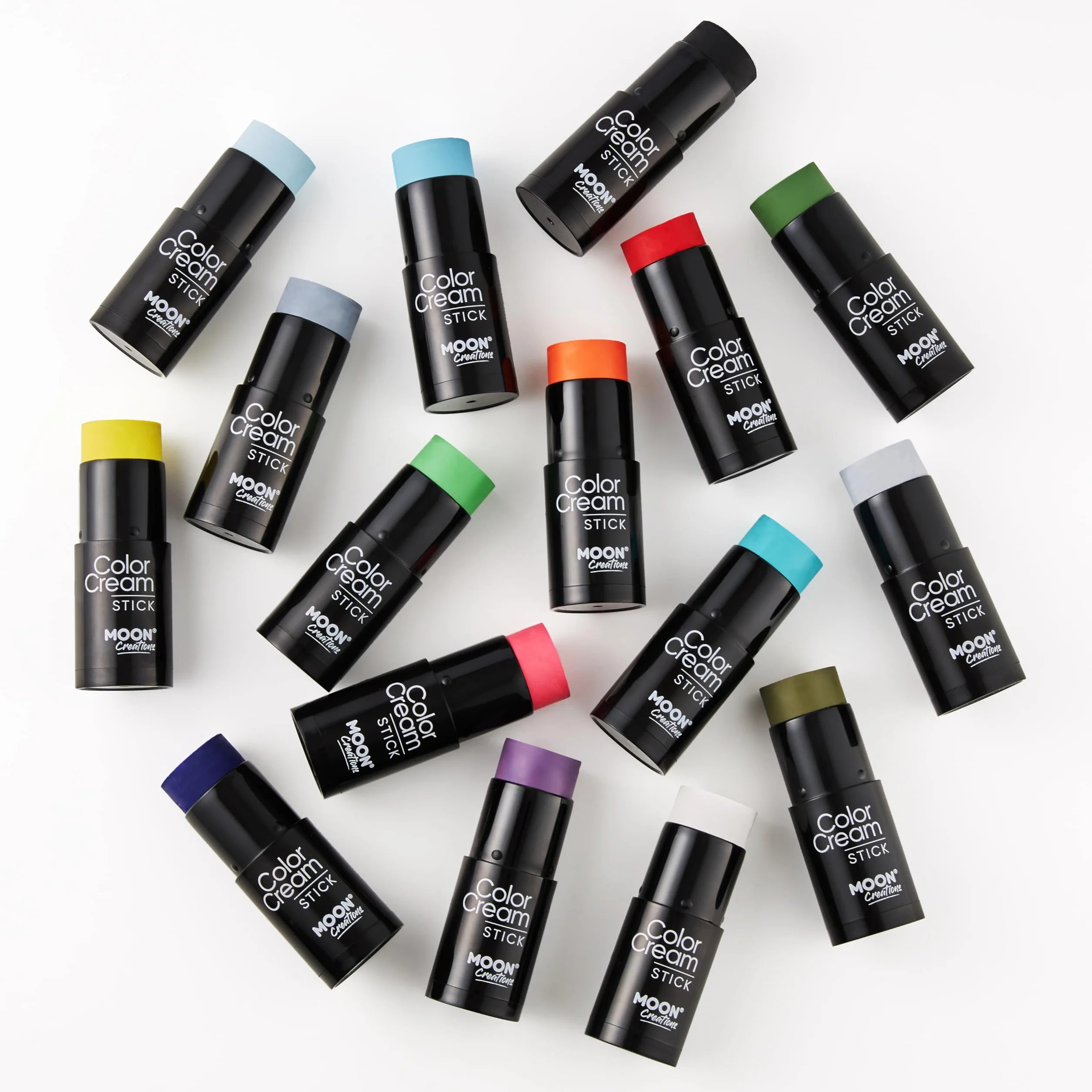 ColorCream Face & Body Paint Stick by Moon Creations - Profesjonalny makijaż twarzy i ciała dla dorosłych i dzieci - 21g - biały