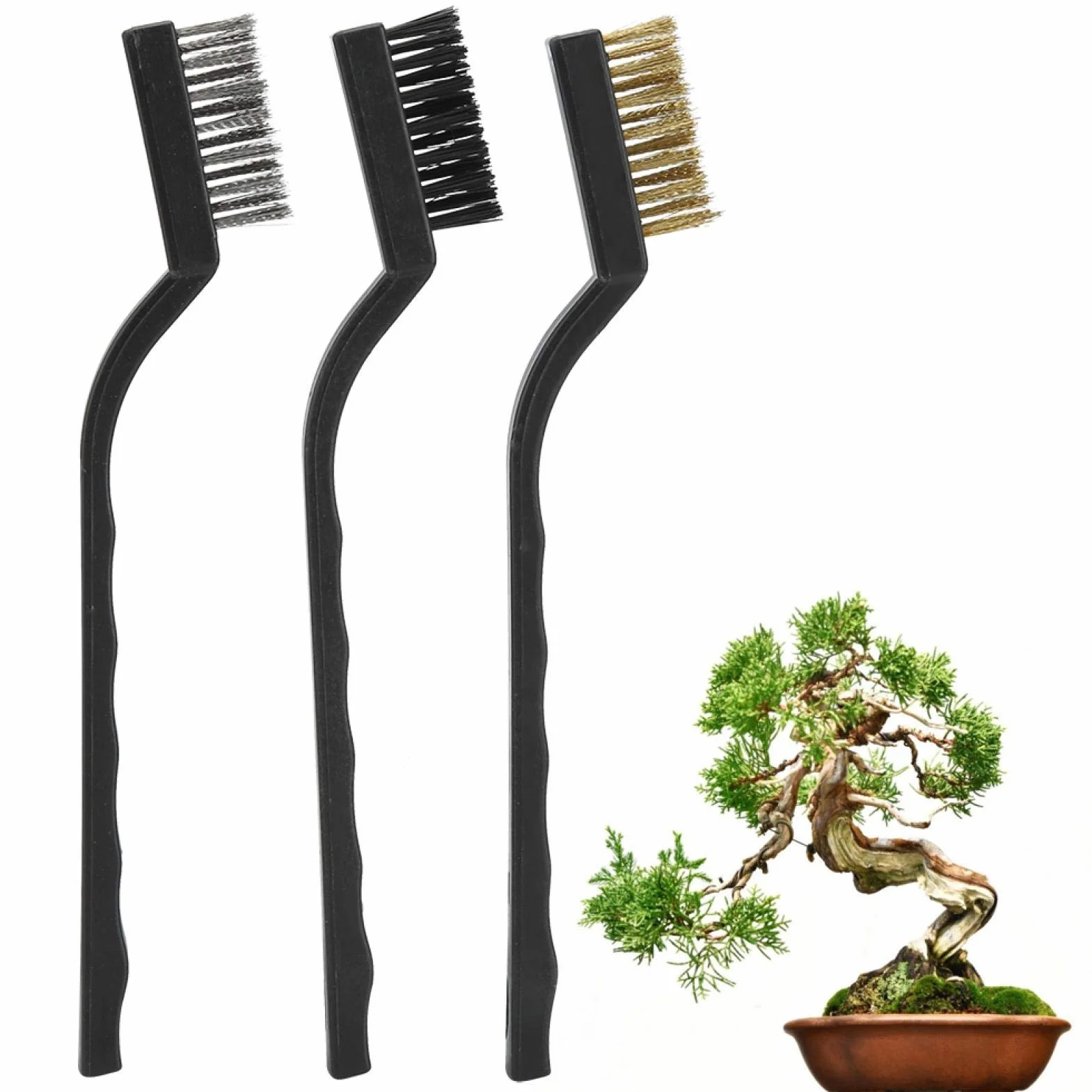 CHENGGONG Antypoślizgowa szczotka do bonsai z drutem do czyszczenia, narzędzie ogrodowe