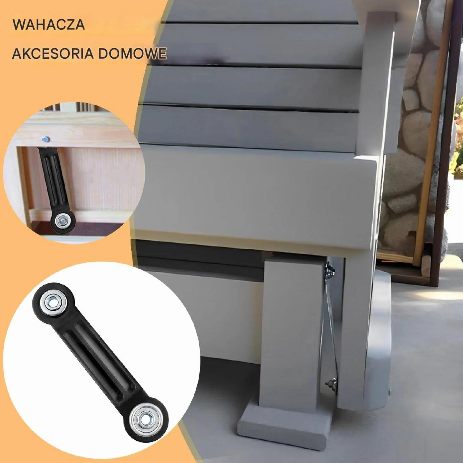 Patio Glider Replacement Bearing Bracket Hardware Arm for Garden Bench Rocking Chairs 6.34x1.46x0.2 inches