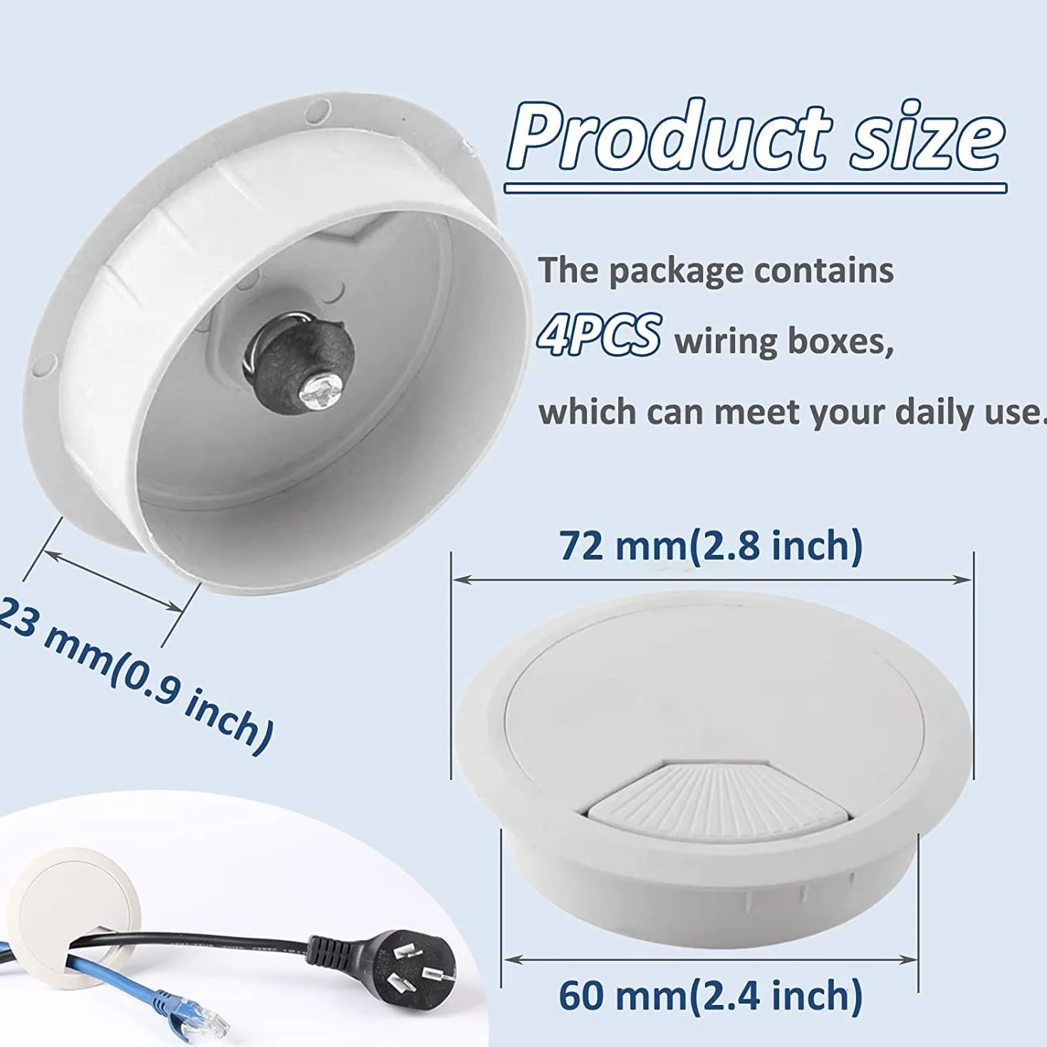przelotka na biurko Otwór silikonowy osłona wtyczki 60mm kabel biurkowy przelotka 4 szt. Czarny przewód organizery do kabli domu i stołu biurowego Port powierzchniowy(Light Yellow,80MM)