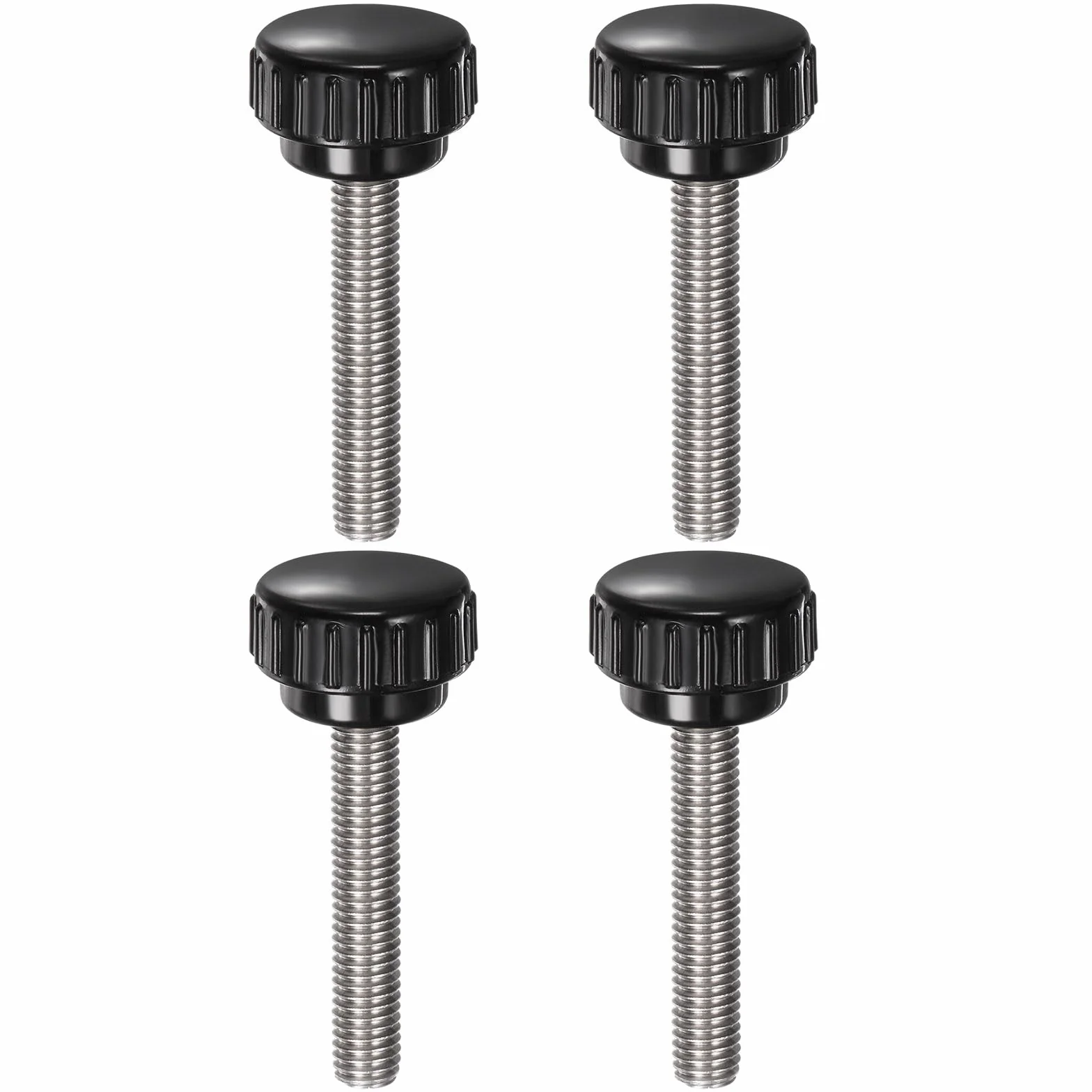 QUARKZMAN 4 sztuki śrub radełkowanych z gwintem M8 x 45 mm x 25 mm śruba z łbem okrągłym ze stali nierdzewnej 304 bolce z uchwytem okrągłym, guziki zaciskowe 25 mm, śruby kciukowe, śruba napinająca do