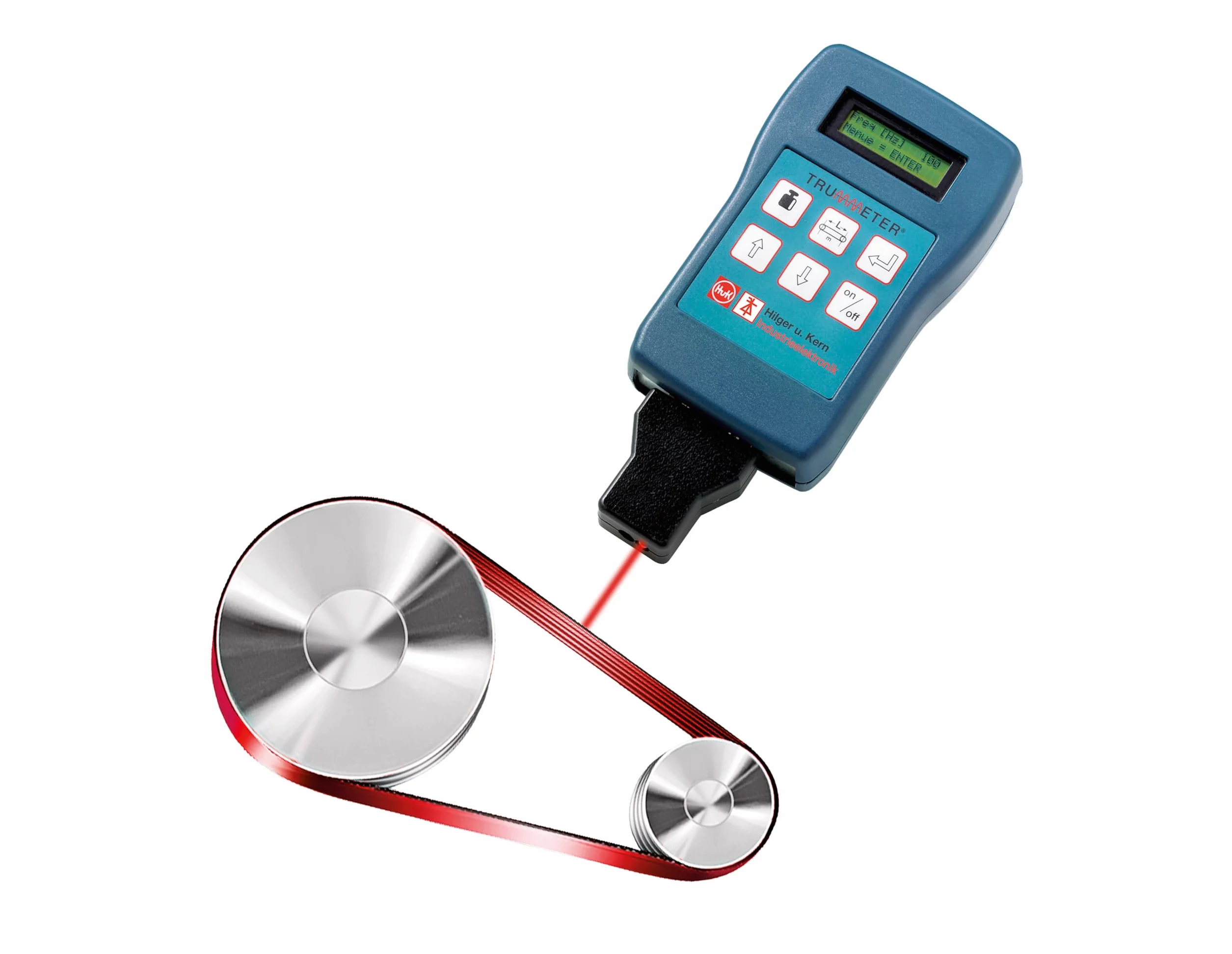 TRUMMETER® miernik napięcia pasowego, zakres pomiarowy 10-800 Hz, dwie linie LCD, 10 języków dostępnych, z sondą pomiarową kabla, sondą wtykową, pamięcią USB, walizka transportowa ABS