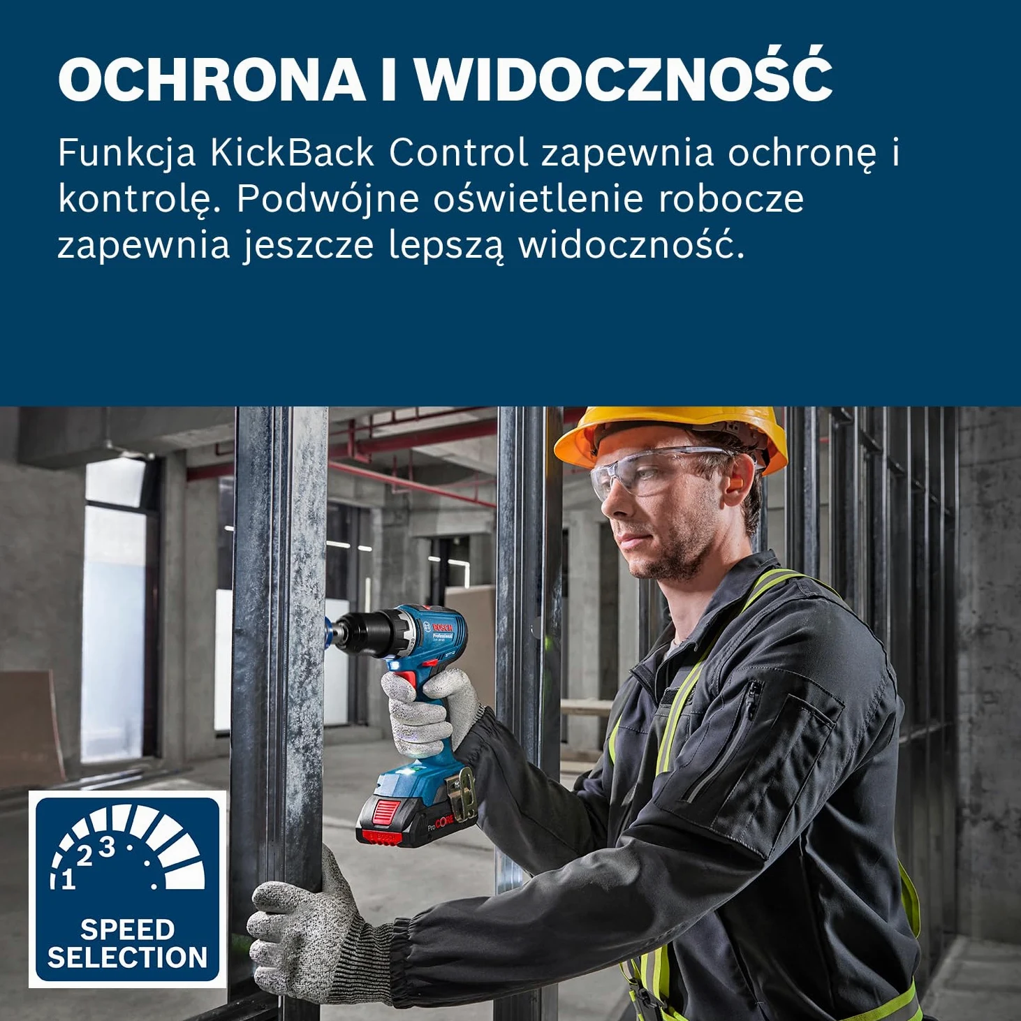 Bosch Professional 18 V firmy Bosch: wiertarko-wkrętarka akumulatorowa GSR 18V-65 (silnik bezszczotkowy, długość korpus 166 mm)