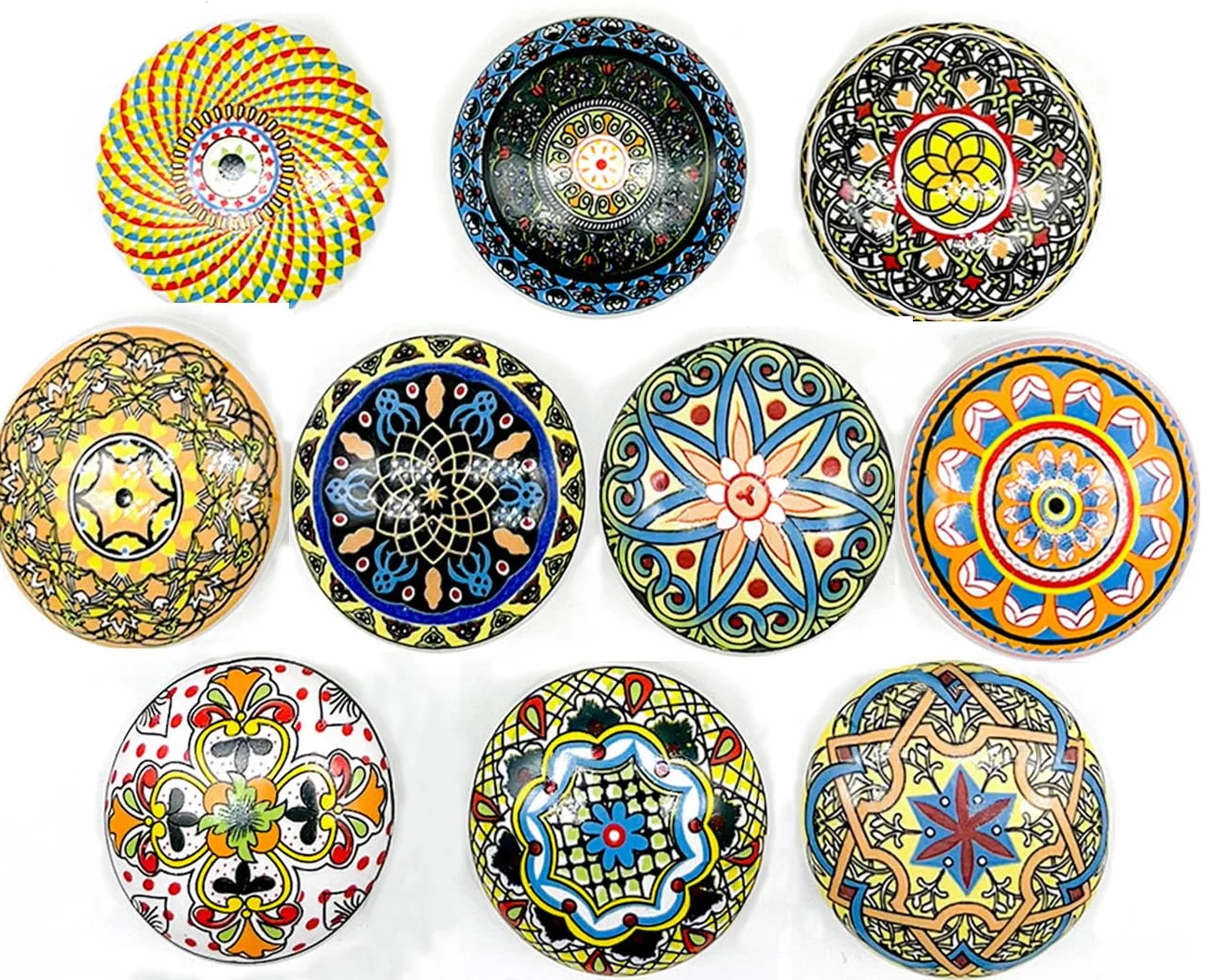 Porcelanowe okrągłe gałki, ceramiczne uchwyty, wykwintne gałki ceramiczne, szafki w stylu boho, komody, szafki, meble do majsterkowania