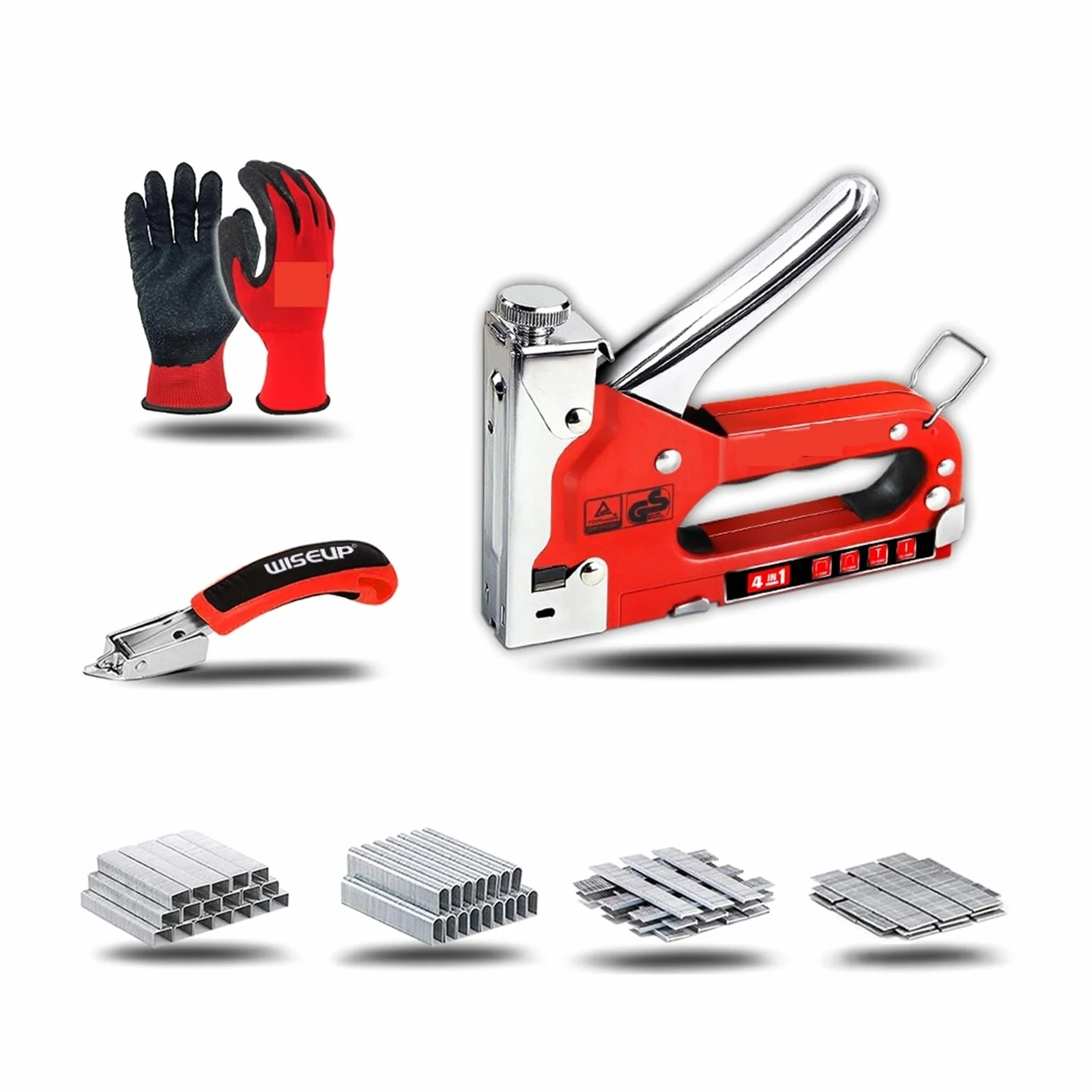 Pistolet do gwoździ 3 w 1 pistolet do gwoździ DIY budowa mebli zszywacz zszywacz tapicerski z 600 zszywkami Home Decor narzędzie stolarskie do warsztatu i domu(3)
