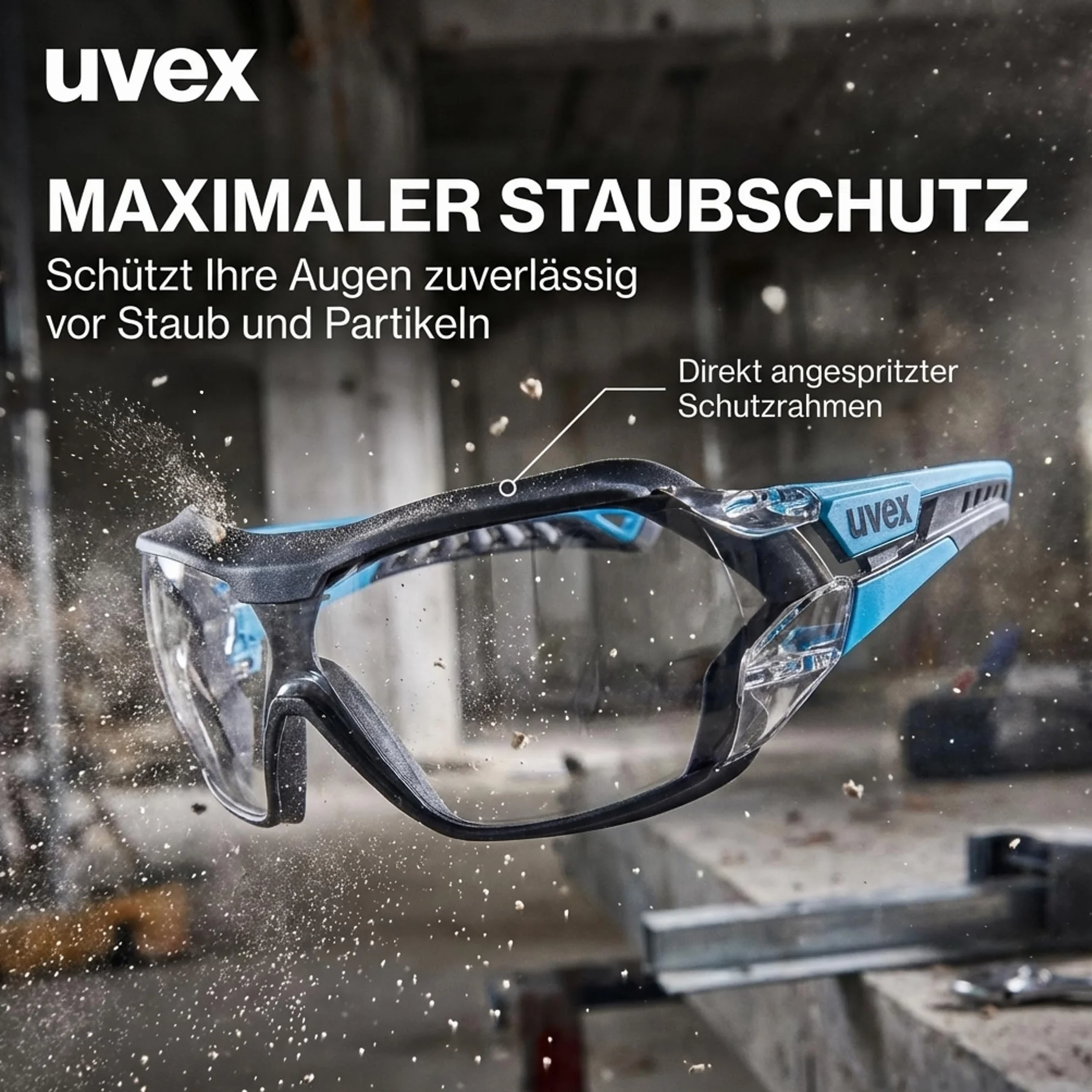 Uvex pheos nxt guard – okulary ochronne – okulary z pałąkiem ze 100% ochroną przed promieniowaniem UV – wewnątrz nie parują, na zewnątrz bardzo odporne na zarysowania i bez metalu – przezroczyste