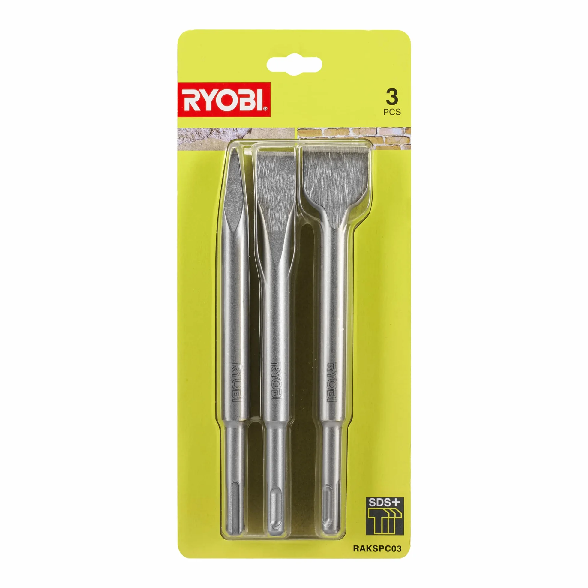 Ryobi Zestaw Dłut SDS+, RAKSPC03, 3 Sztuki