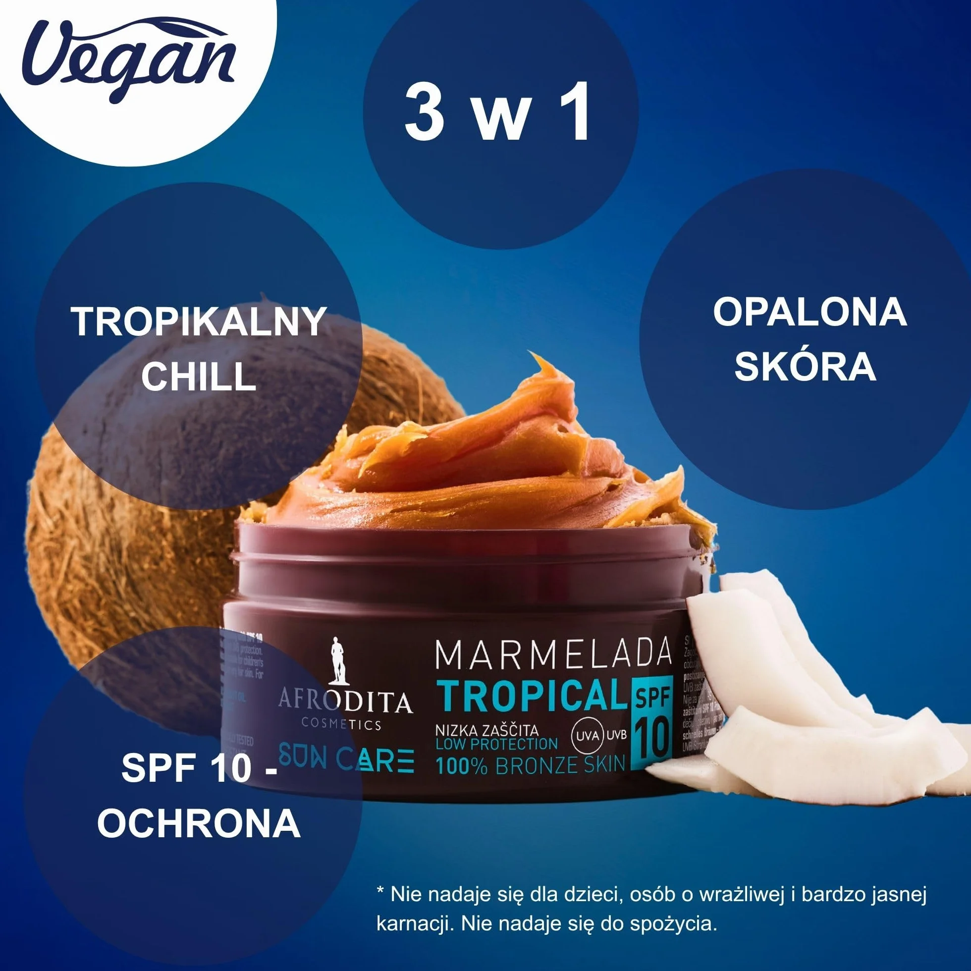 Afrodita Cosmetics Sun Care Przyspieszacz opalania, do szybkiej i intensywnej opalenizny, 100% brązowa skóra, bogata tekstura, oleista formuła kremowa (Tropical)