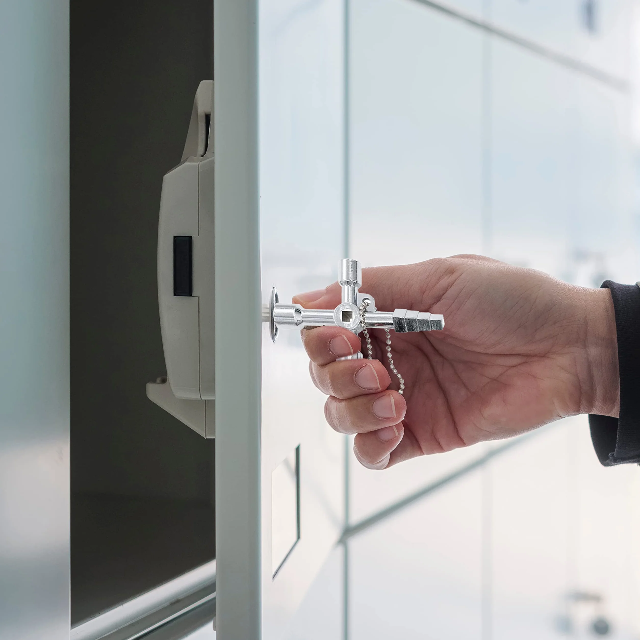 Retoo Klucz uniwersalny, klucz do szafy sterowniczej, 7 w 1 do powszechnie stosowanych szafek i systemów odgradzających, klucz budowlany, do elektrycznego licznika wody i gazu, wielofunkcyjny