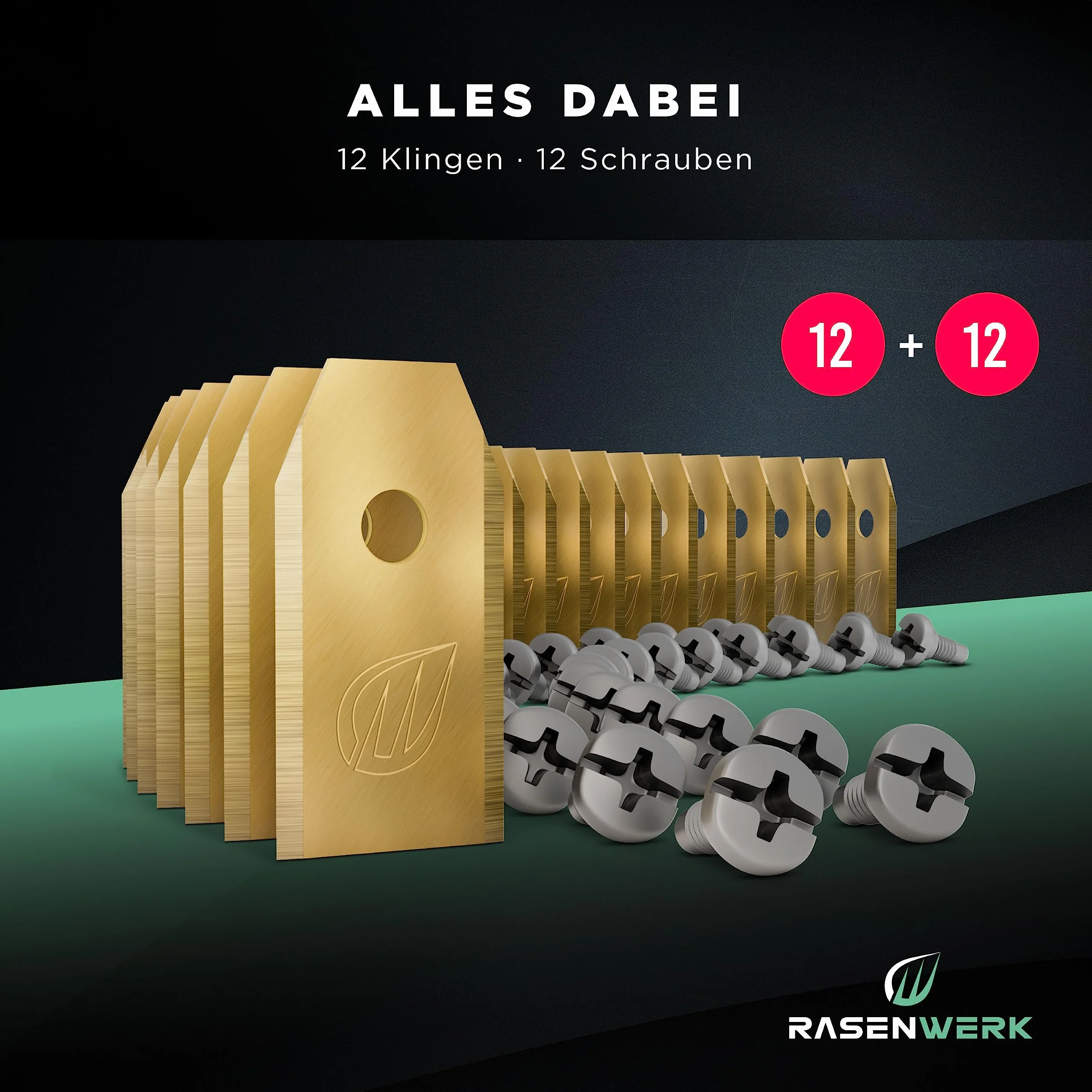 Zestaw noży zamiennych do robotów koszących Husqvarna Gardena Yard Force z innowacyjnymi śrubami