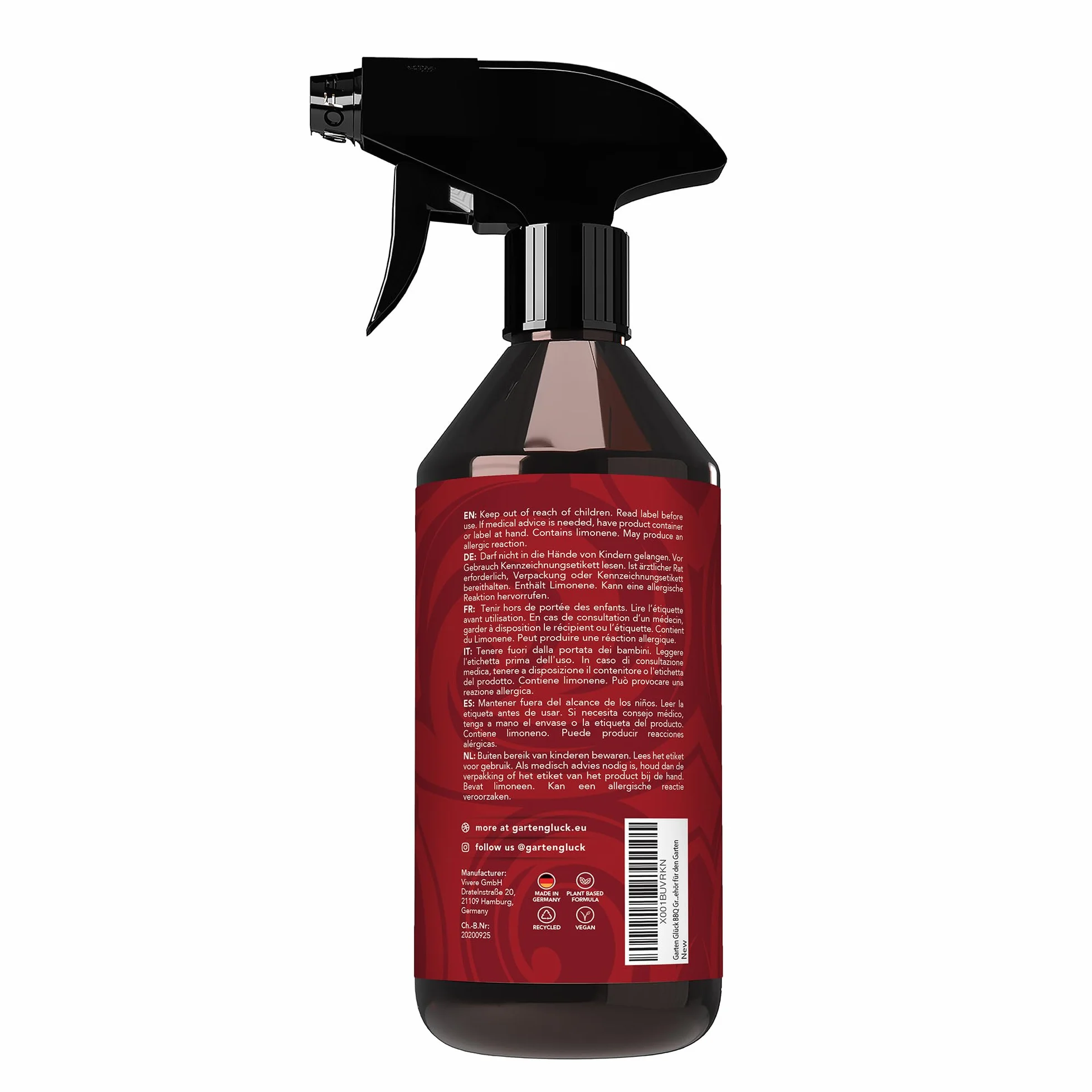 Środek do czyszczenia grilla, 500 ml, środek czyszczący do grilla i środek do czyszczenia grilla, naturalne produkty do czyszczenia grilla, spray do czyszczenia grilla, wytrzymały,
