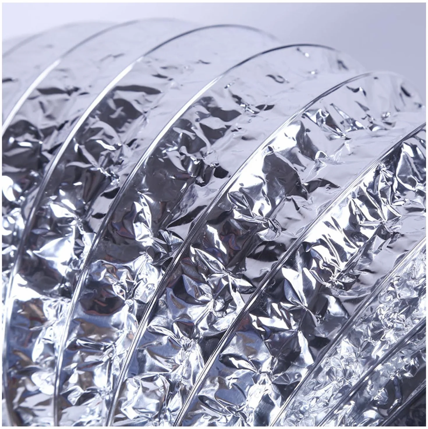 Przewód wentylatora, 80 mm-300 mm 2m-5 m wąż aluminiowy z opaskami zaciskowymi i taśmą (5 m, 180 mm)