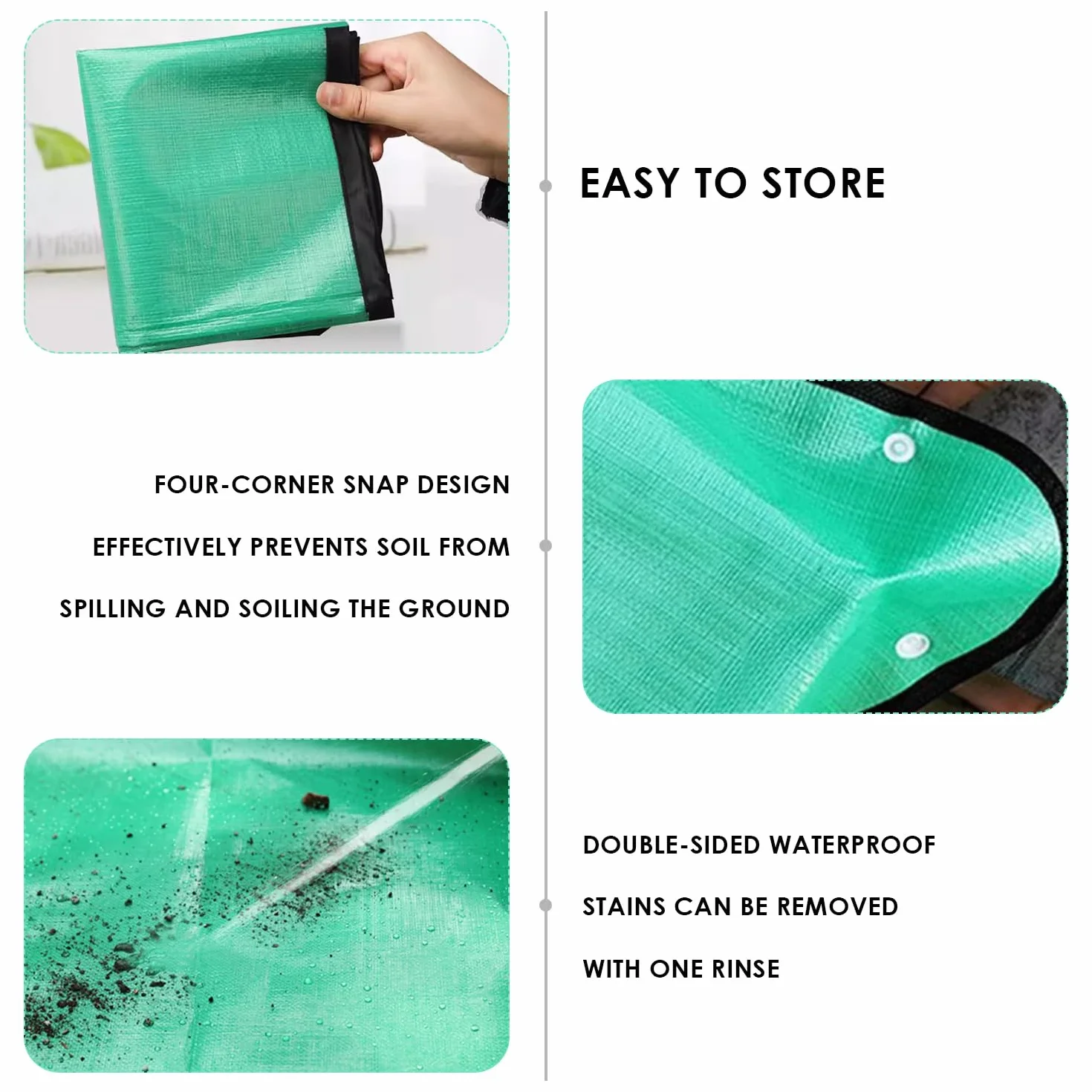 1 sztuka mata do przesadzania roślin, 3-częściowy zestaw z narzędziami do siewu, mata do prac ogrodowych, mata do doniczek, mata do sadzenia sukulentów, składana mata ogrodowa (100 x 100 cm)