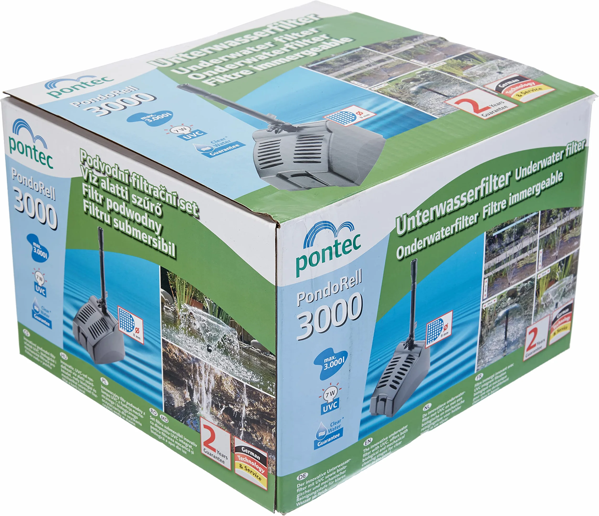 Pontec PondoRell 3000 kompaktowy zestaw filtrów podwodnych UVC do stawu fontanny pompa filtrująca