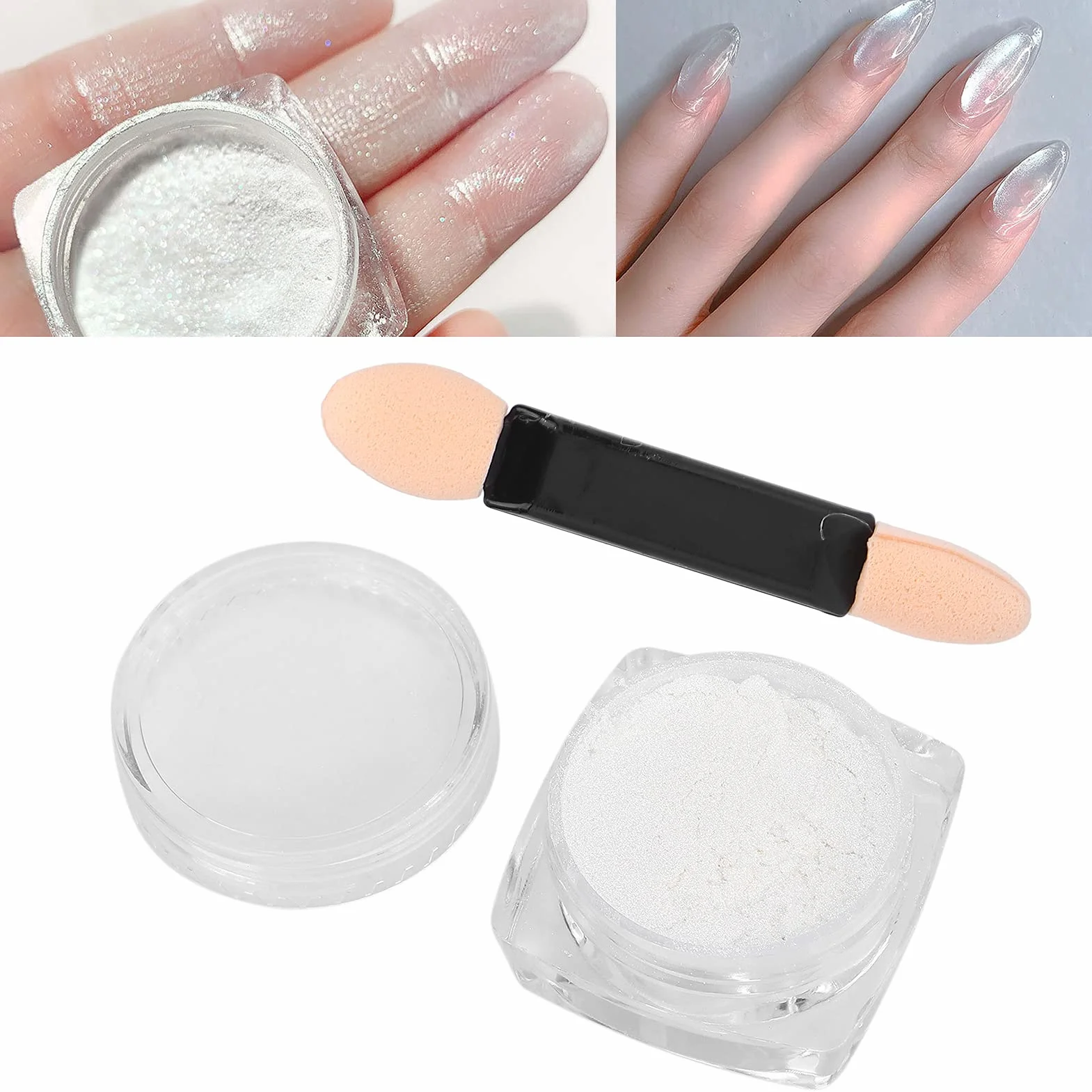 Mirror Effect Chrome Powder, drobny proszek Chrome Nail Art Powder do użytku domowego dla technika paznokci