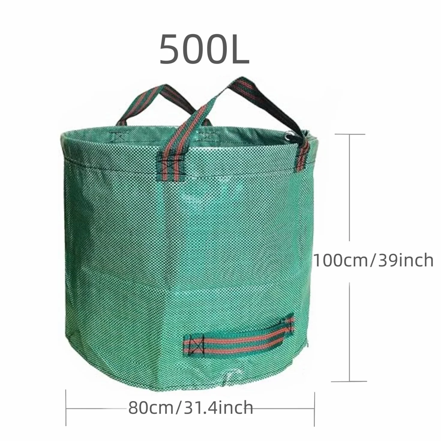NestNook Worki na odpady ogrodowe, 500 l, 2 sztuki, wytrzymałe worki na odpady z uchwytami (po 500 l), torby ogrodowe wielokrotnego użytku do odpadów ogrodowych, przycinania, odpadów roślin, trawy i