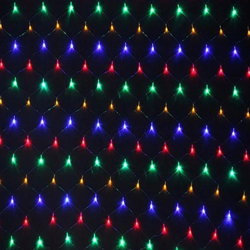 Łańcuch świetlny – oświetlenie niskiego napięcia, 50 diod LED, 3m + 5 m, 10 cm między diodami LED, przezroczysty kabel, 8 trybów migania, IP44.